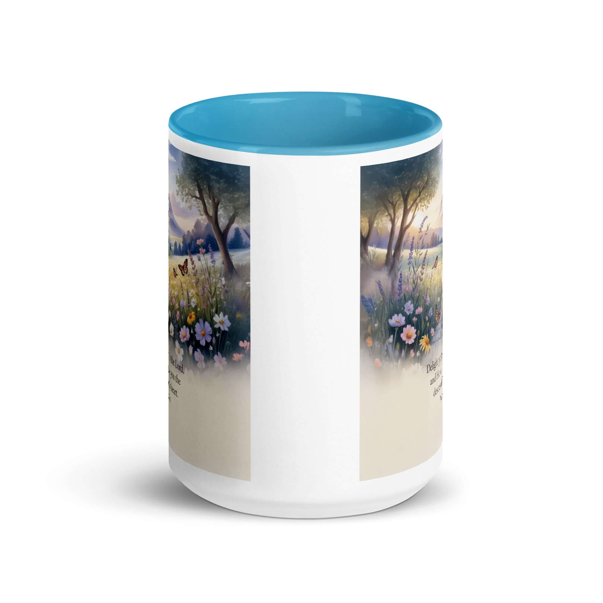 Psalm 37:4 Bible Verse, Delight White Ceramic Mug with Color Inside