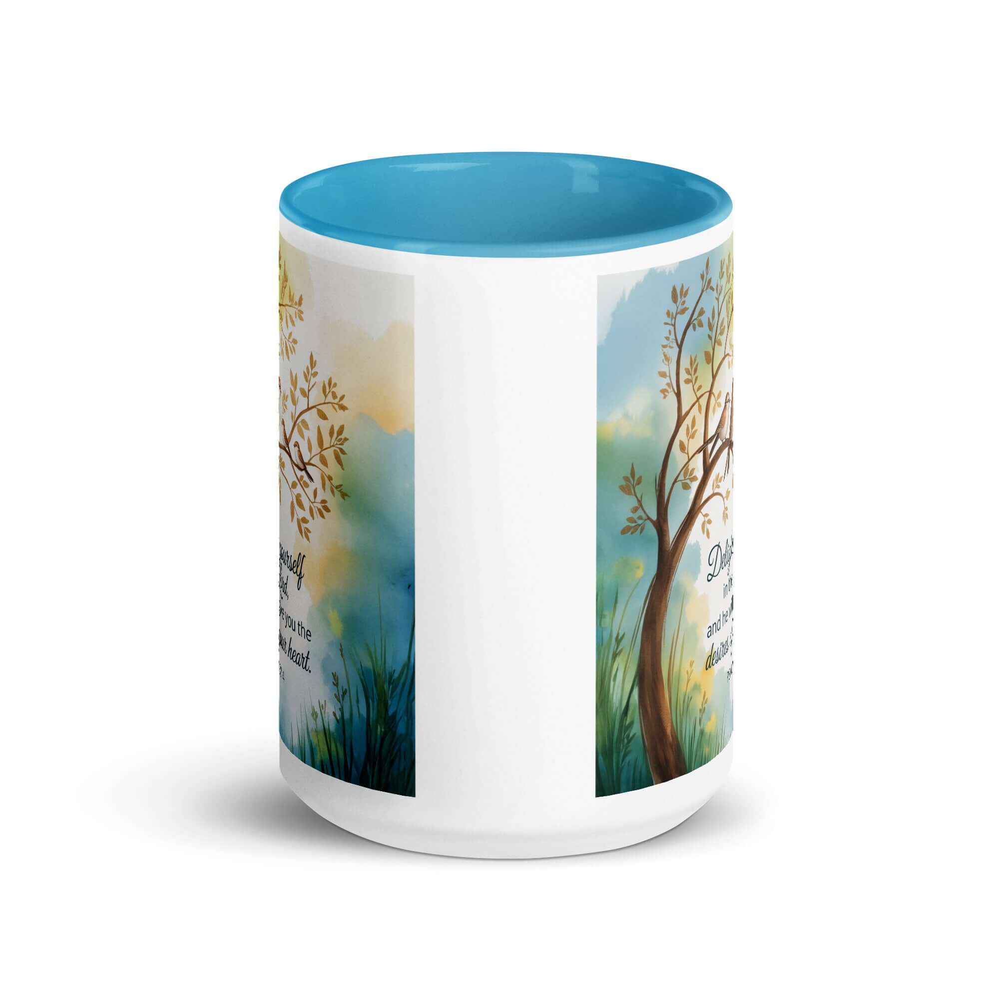 Psalm 37:4 Bible Verse, Yourself White Ceramic Mug with Color Inside