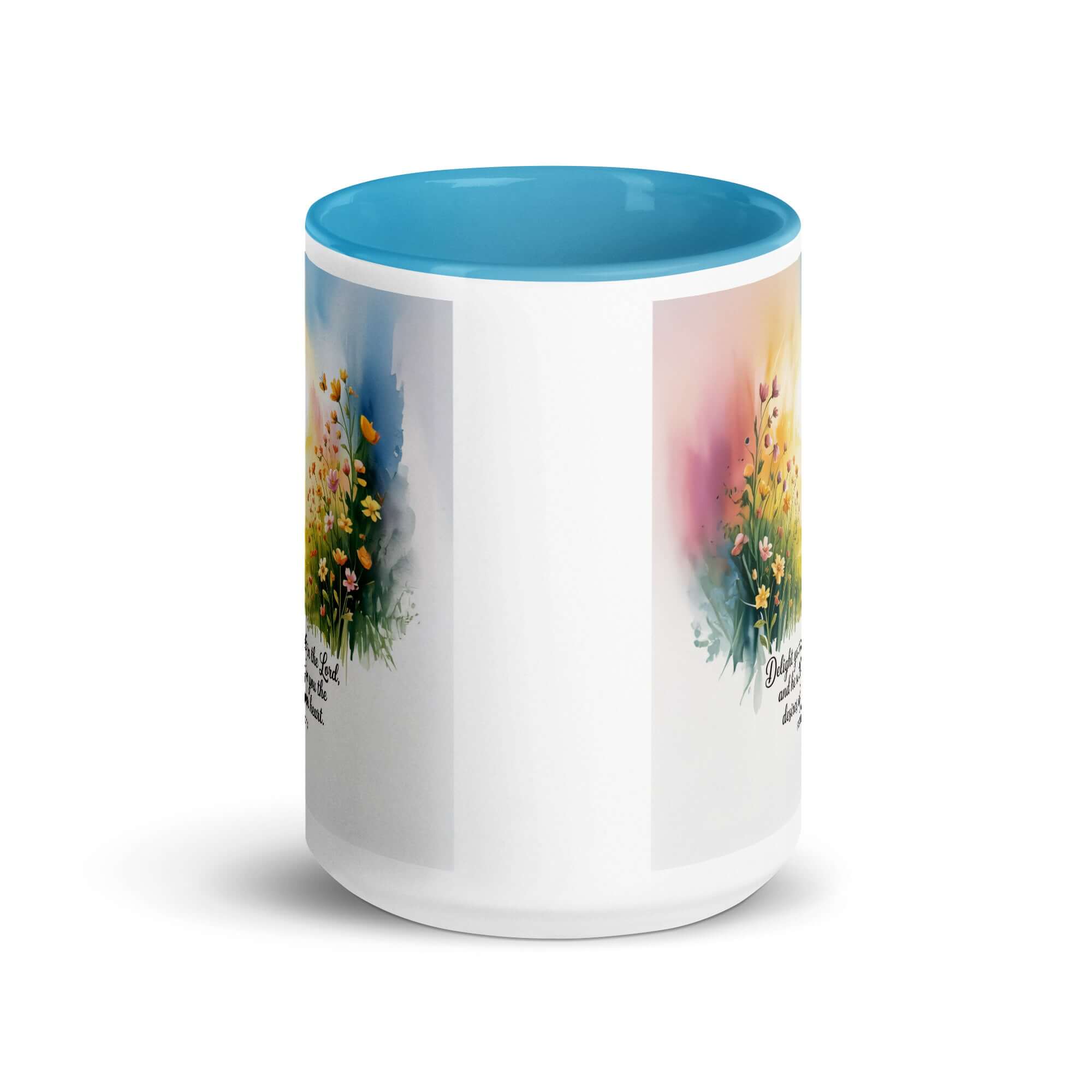 Psalm 37:4 Bible Verse, will give White Ceramic Mug with Color Inside