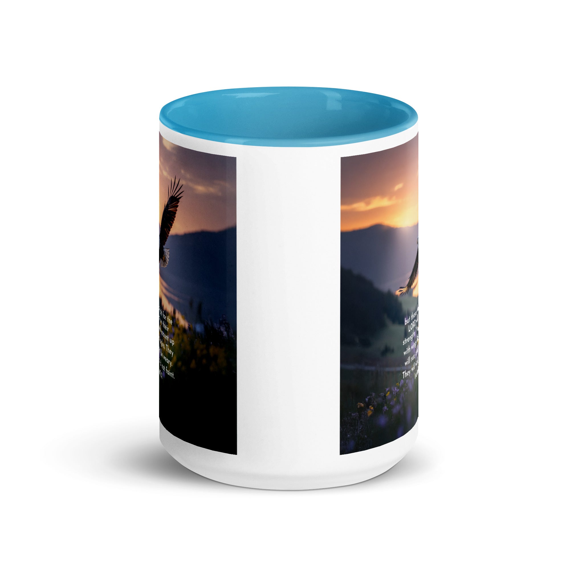 Isaiah 40:31 Bible Verse Renew Strength White Ceramic Mug with Color Inside