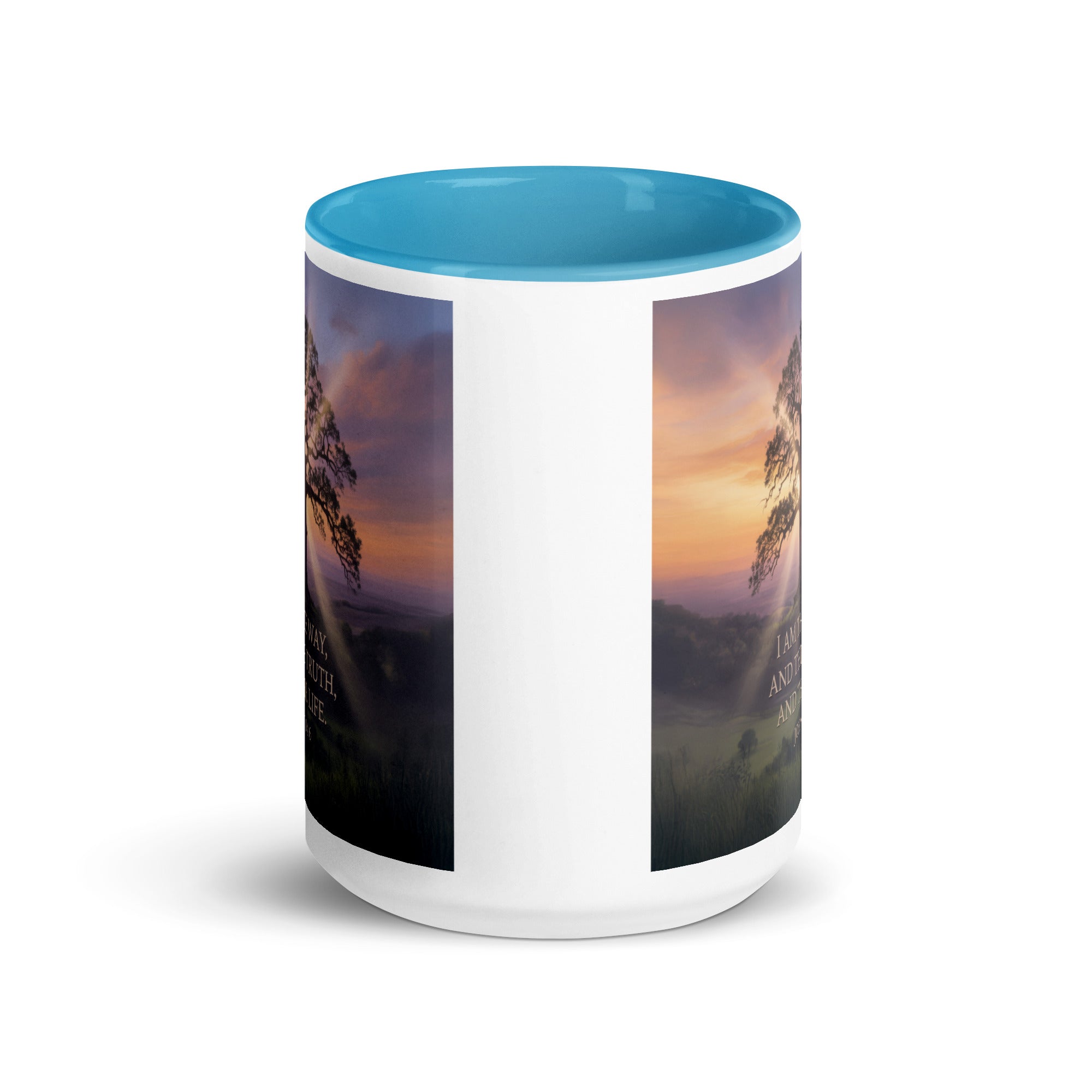 John 14:6 Bible Verse Jesus said White Ceramic Mug with Color Inside