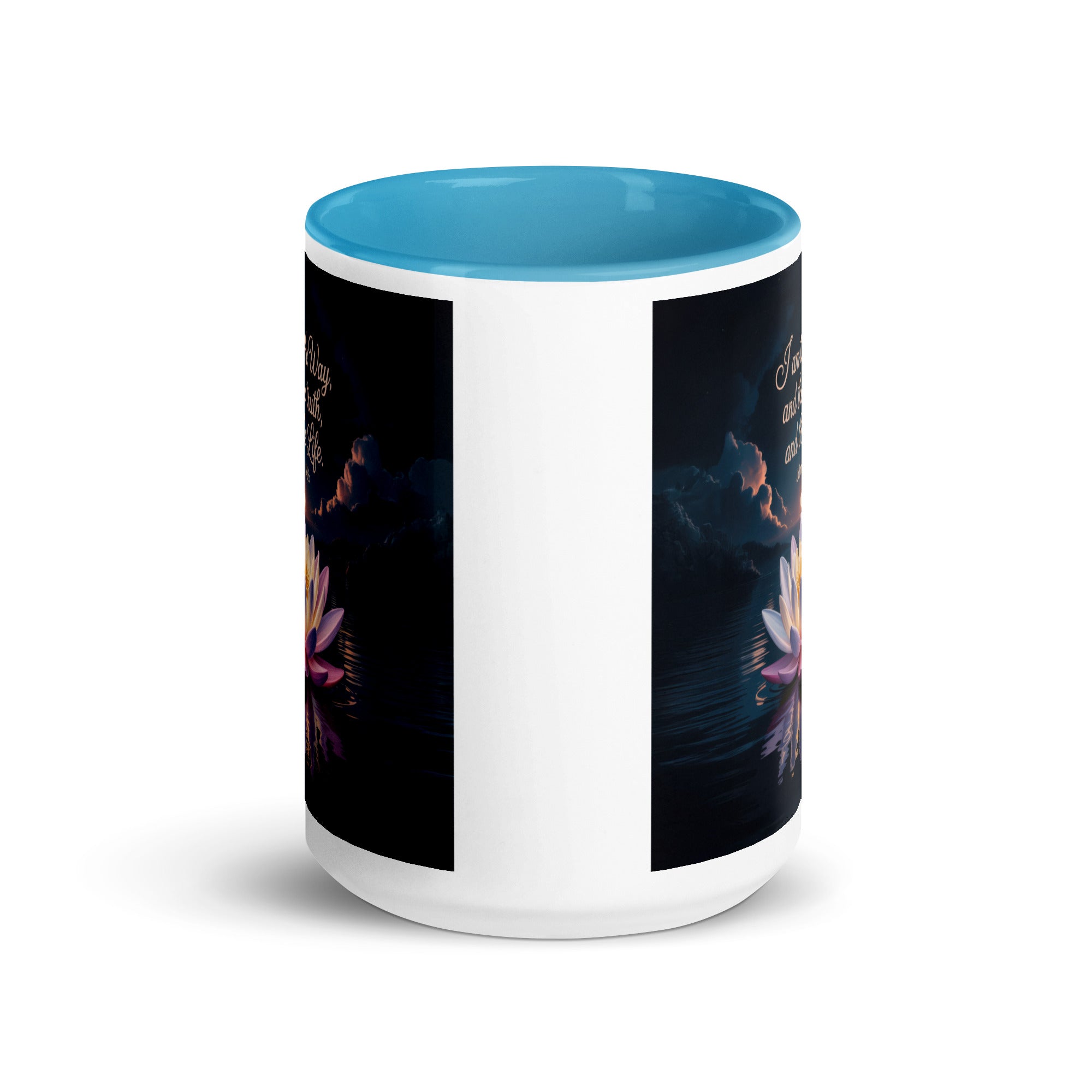 John 14:6 Bible Verse The Way White Ceramic Mug with Color Inside