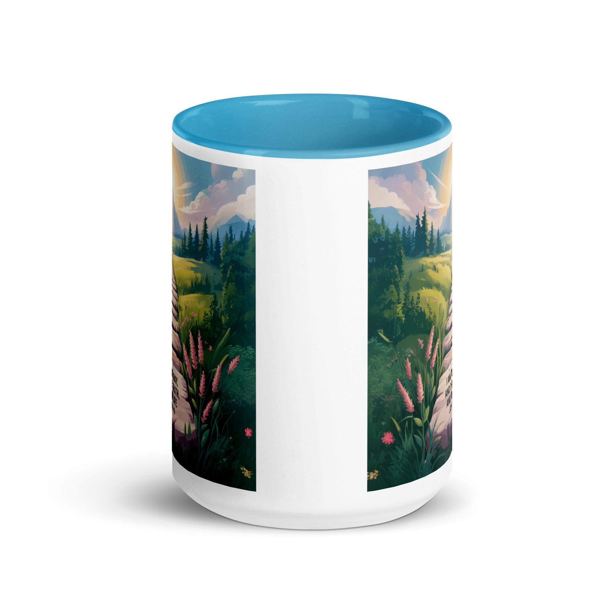 John 14:6 Bible Verse The Truth White Ceramic Mug with Color Inside