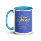 Matthew 11:29-30 Bible Verse, Take my yoke White Ceramic Mug with Color Inside