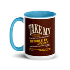 Matthew 11:29-30 Bible Verse, learn from me White Ceramic Mug with Color Inside