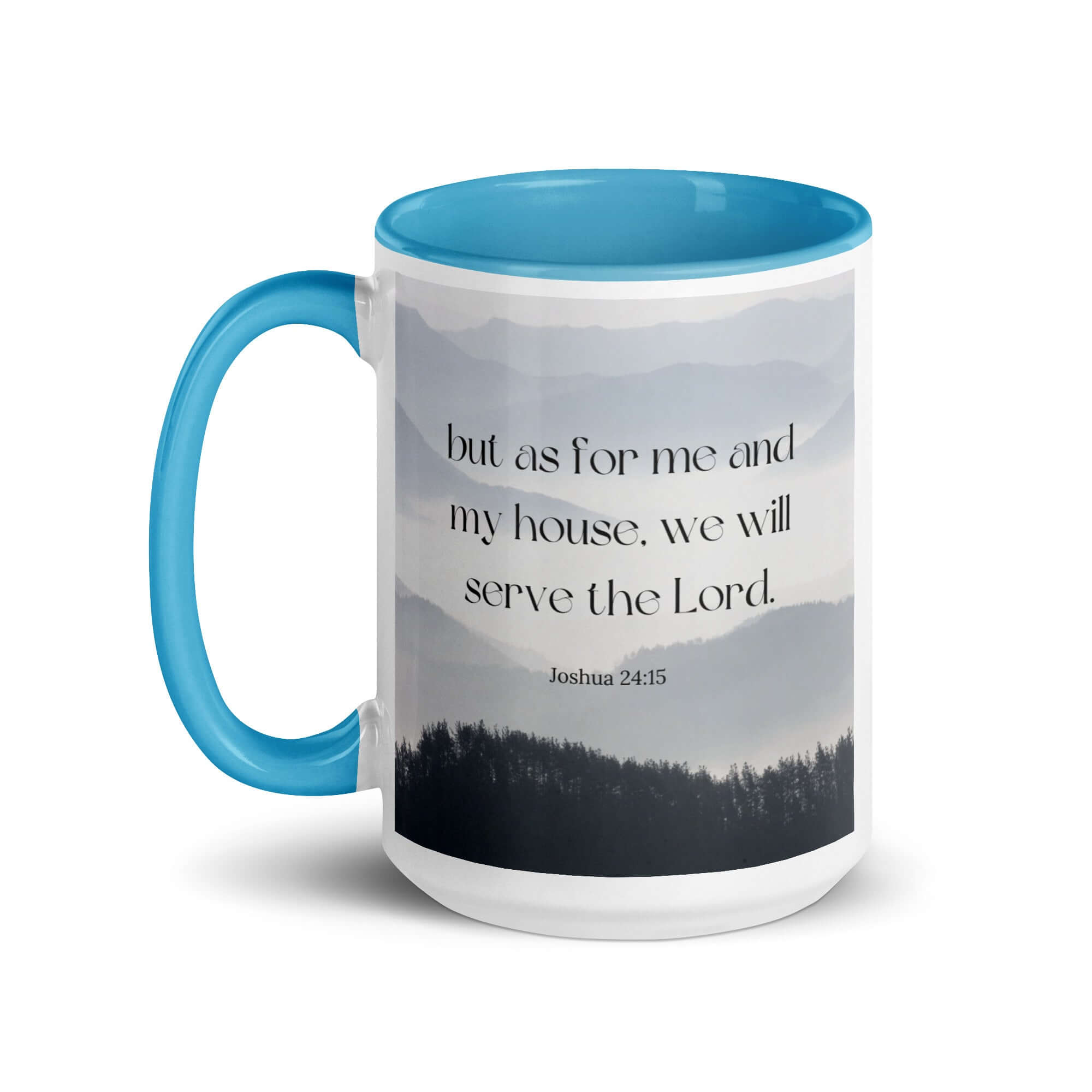 Joshua 24:15 Bible Verse, whom you White Ceramic Mug with Color Inside