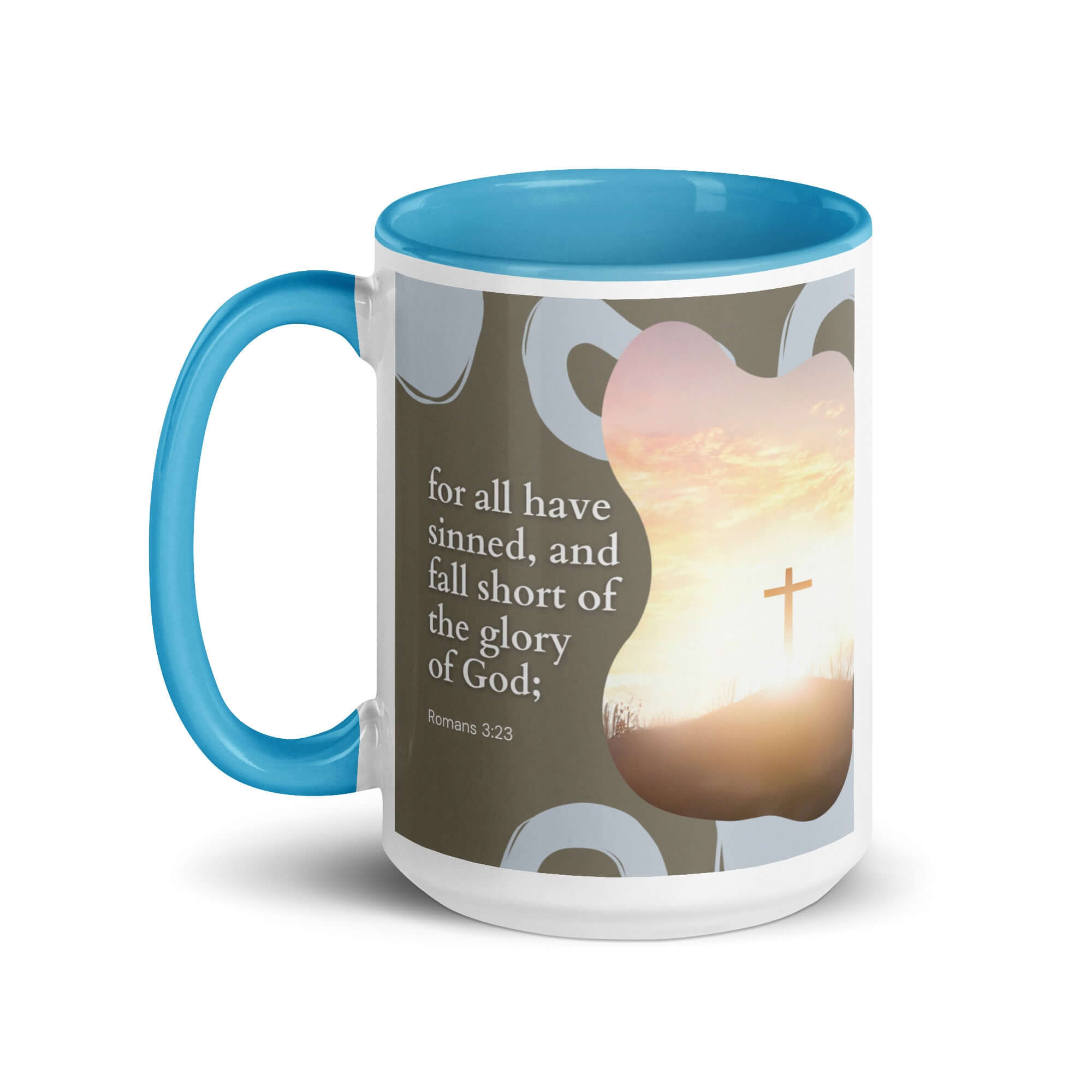 Romans 3:23 Bible Verse, the glory White Ceramic Mug with Color Inside