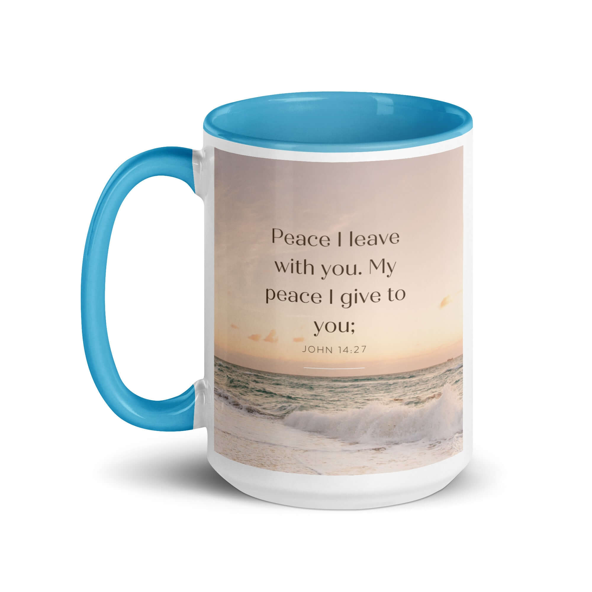 John 14:27 Bible Verse, not as the White Ceramic Mug with Color Inside