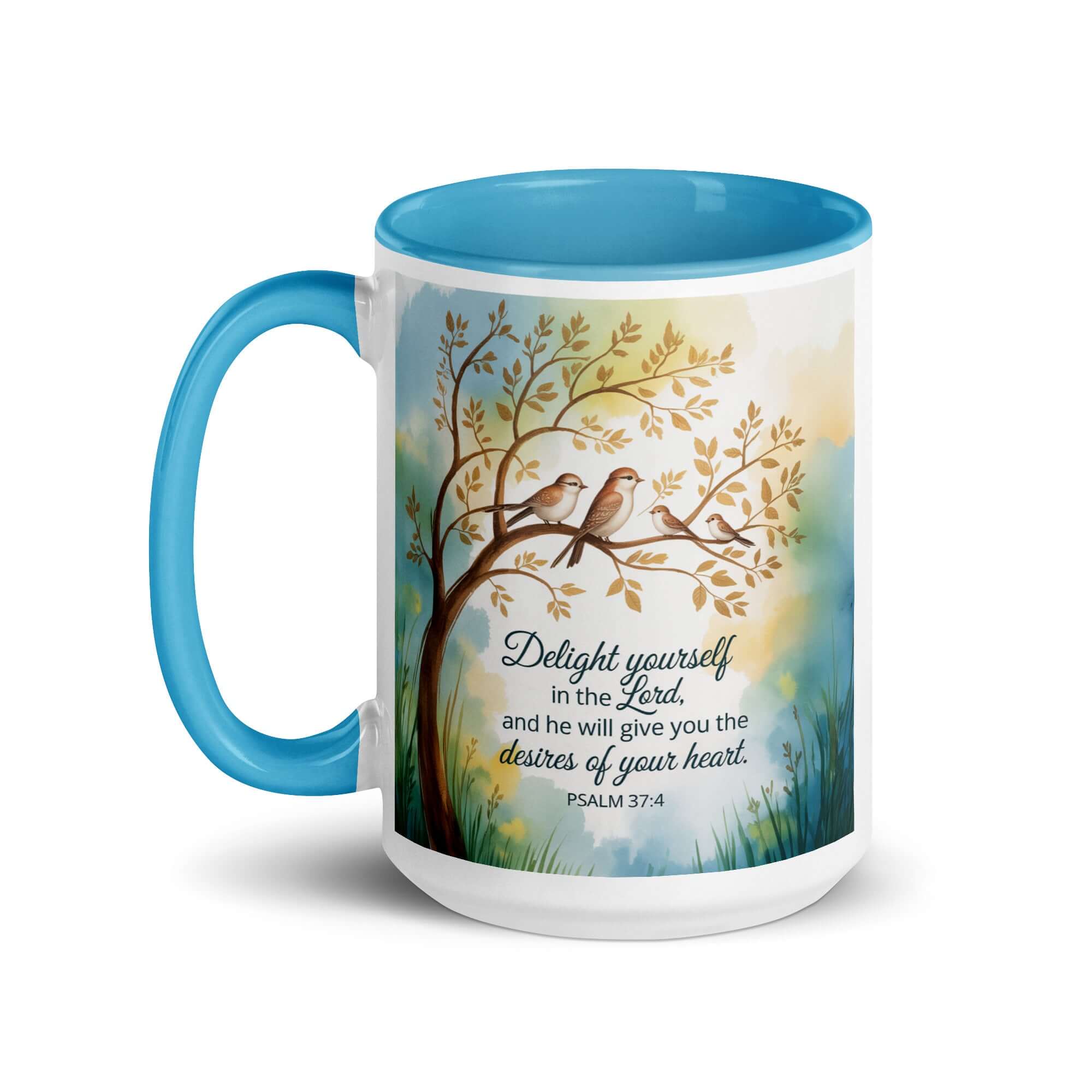 Psalm 37:4 Bible Verse, Yourself White Ceramic Mug with Color Inside