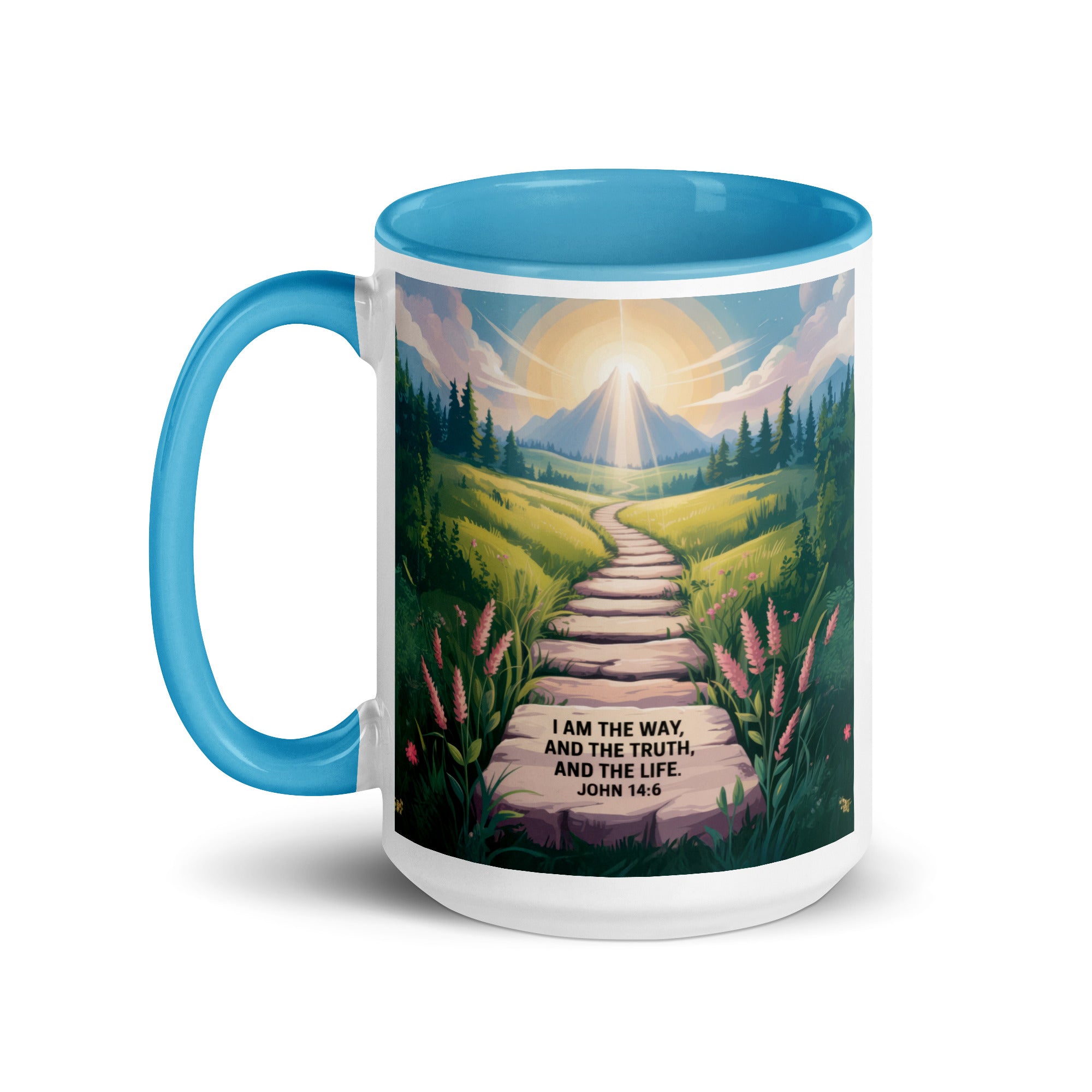 John 14:6 Bible Verse The Truth White Ceramic Mug with Color Inside