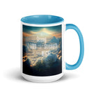 Ephesians 6:10 Bible Verse, be strong in the Lord White Ceramic Mug with Color Inside Blue 15 oz