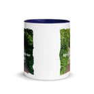 Revelation 3:20 Bible Verse, Garden Doorway White Ceramic Mug with Color Inside