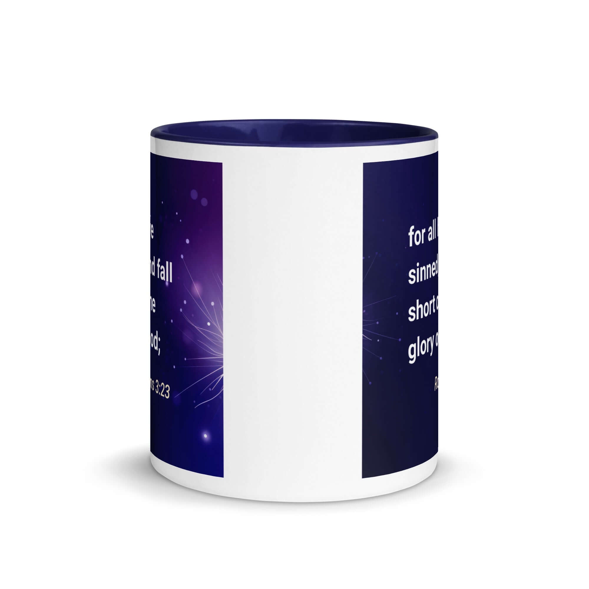 Romans 3:23 Bible Verse, all have sinned White Ceramic Mug with Color Inside