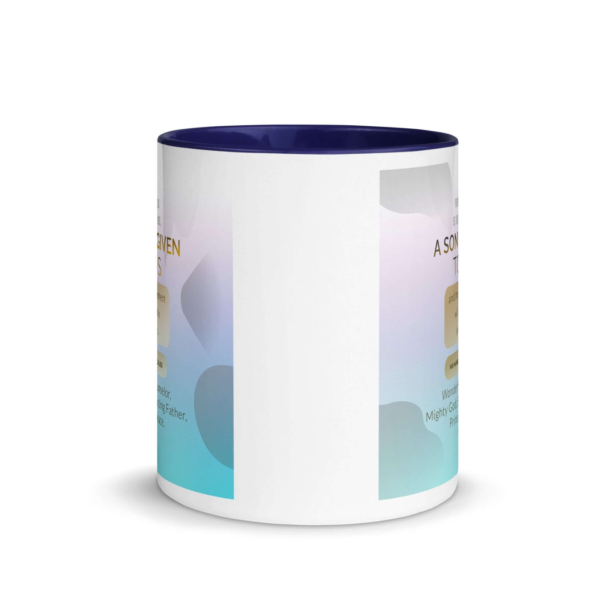 Isaiah 9:6 Bible Verse, Wonderful Counselor White Ceramic Mug with Color Inside