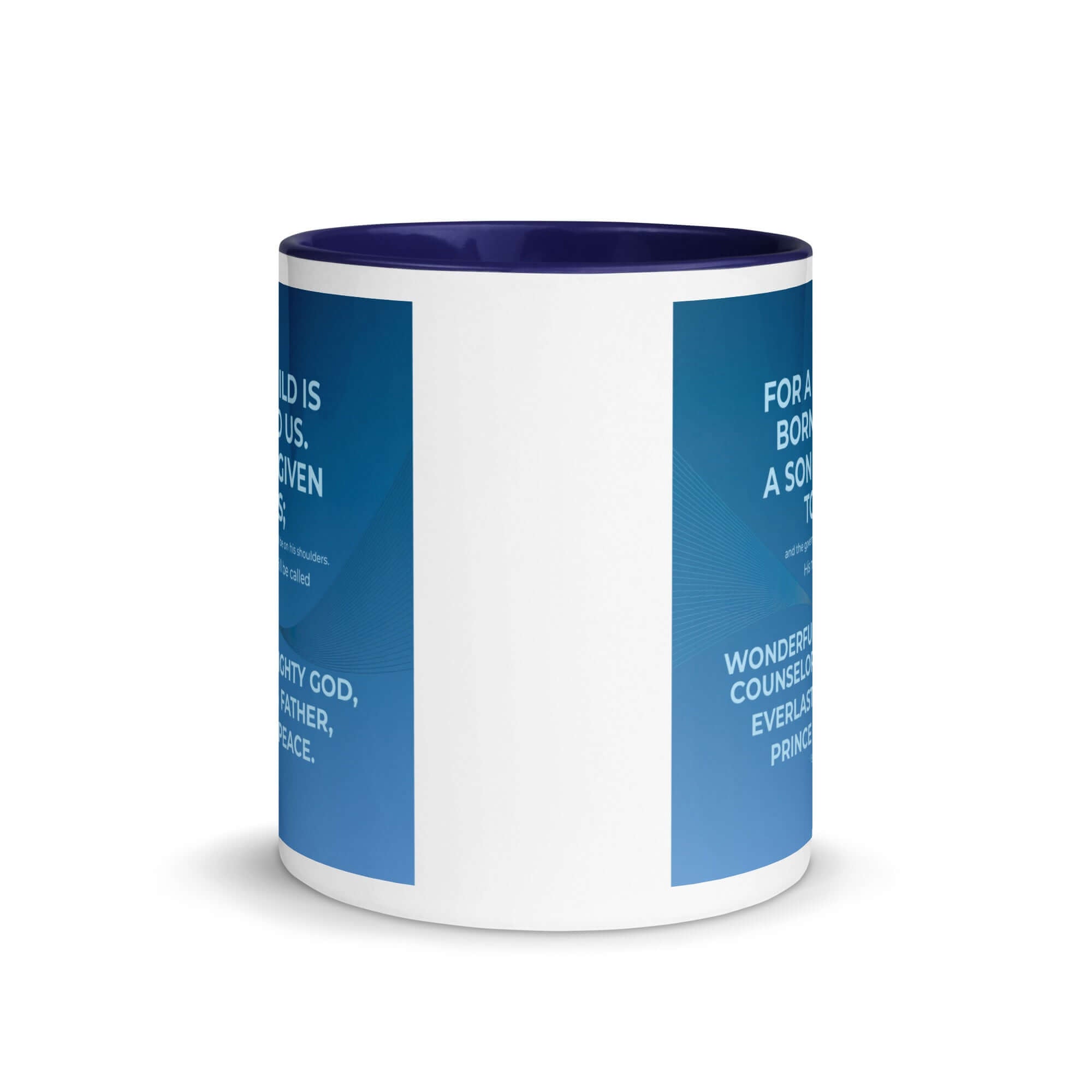 Isaiah 9:6 Bible Verse, Everlasting Father White Ceramic Mug with Color Inside