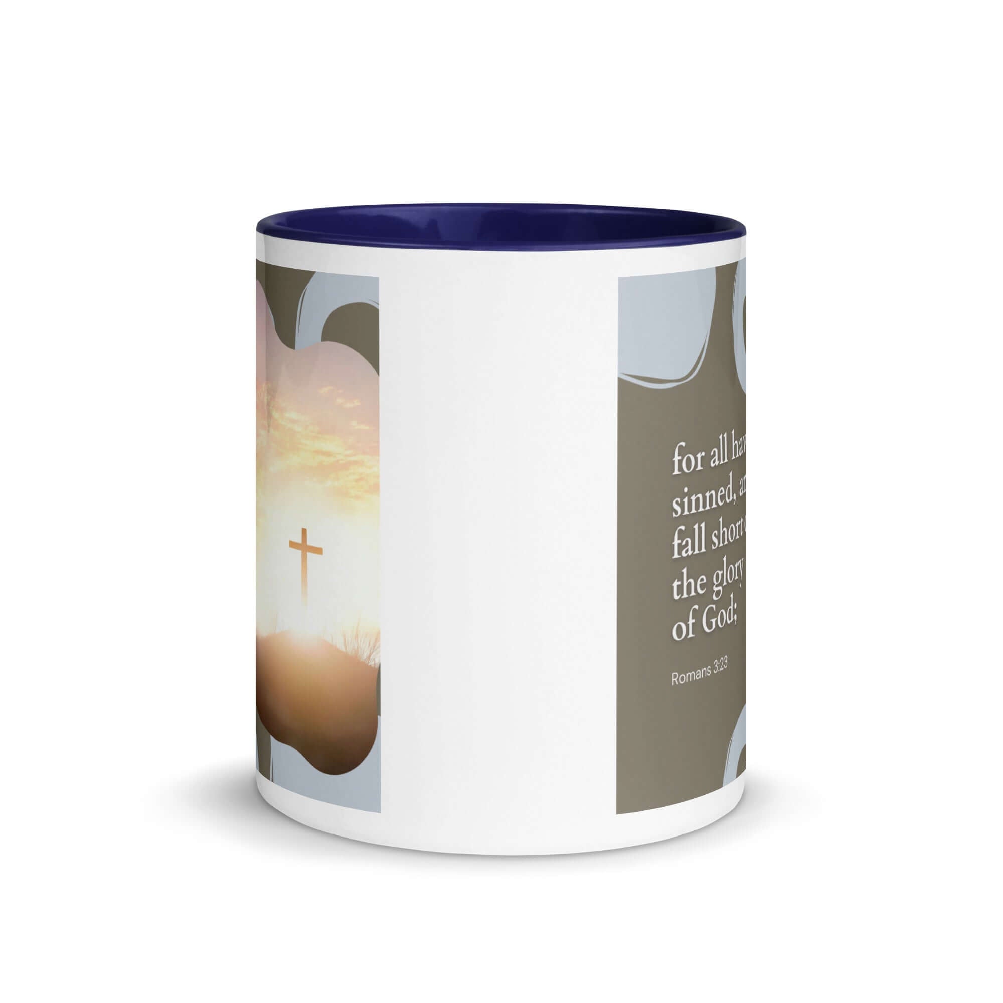 Romans 3:23 Bible Verse, the glory White Ceramic Mug with Color Inside