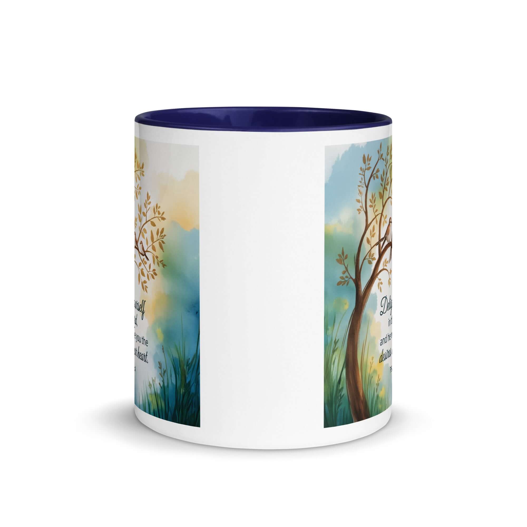 Psalm 37:4 Bible Verse, Yourself White Ceramic Mug with Color Inside