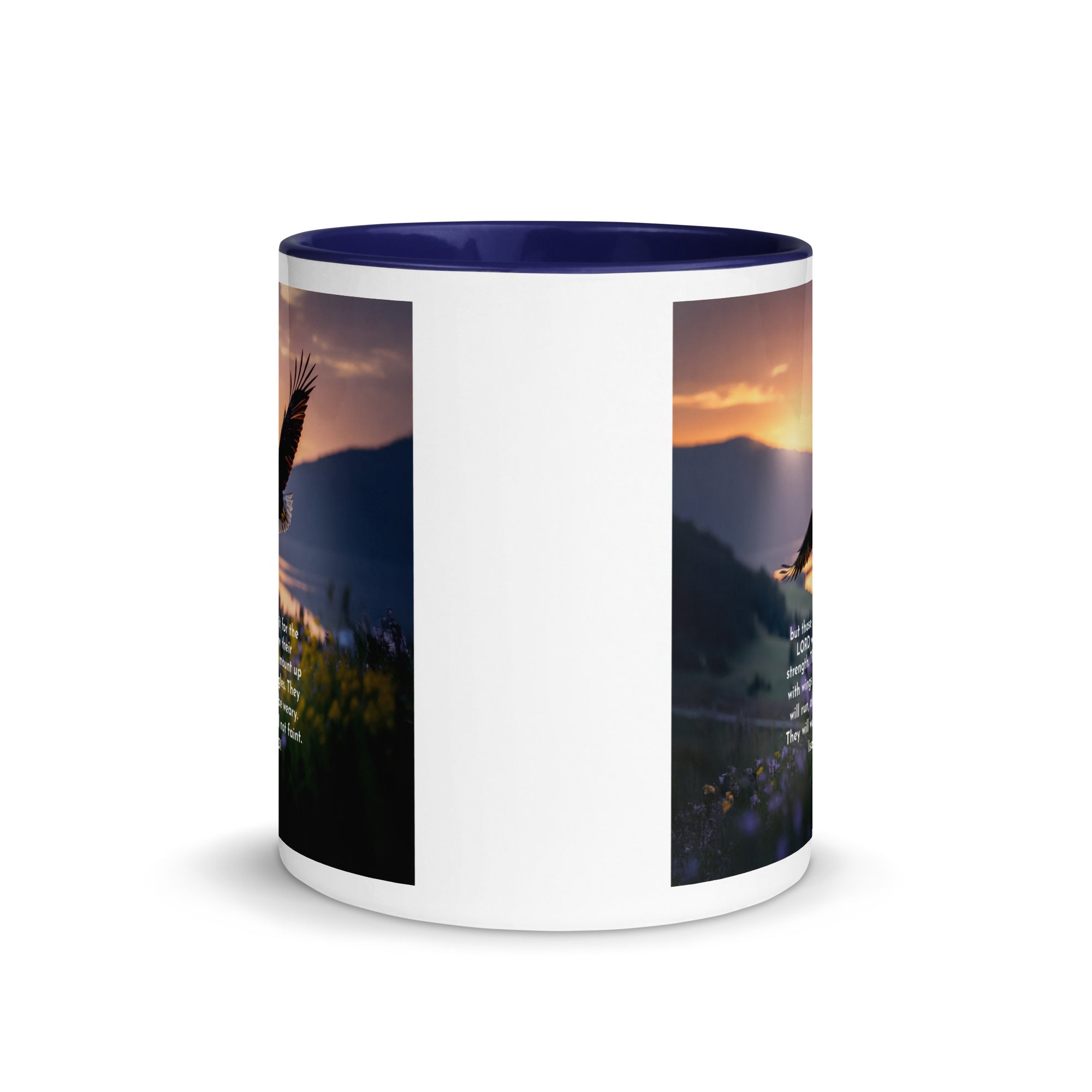 Isaiah 40:31 Bible Verse Renew Strength White Ceramic Mug with Color Inside