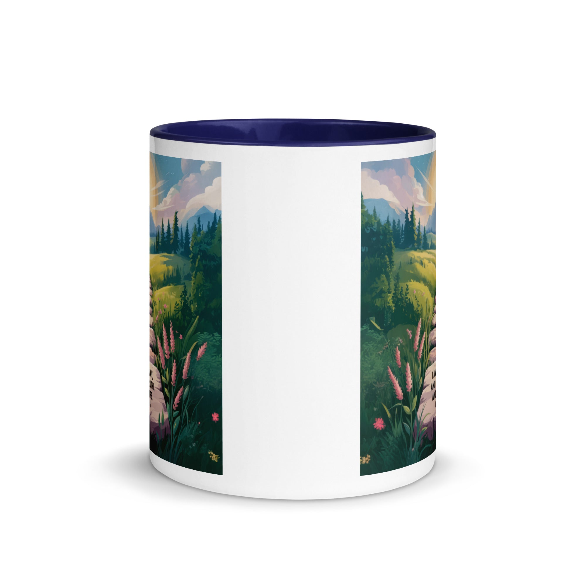 John 14:6 Bible Verse The Truth White Ceramic Mug with Color Inside