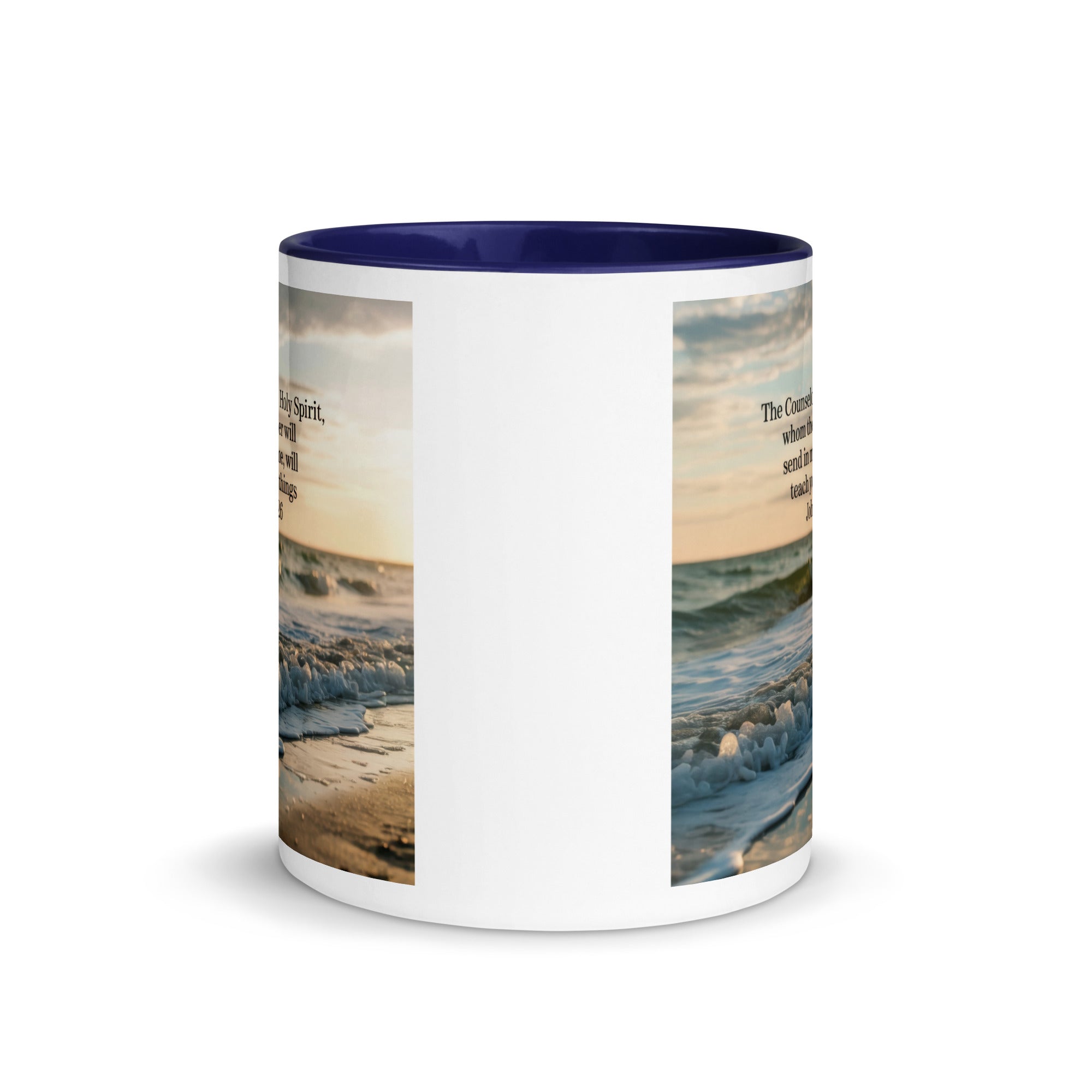 John 14:26 Bible Verse You All White Ceramic Mug with Color Inside