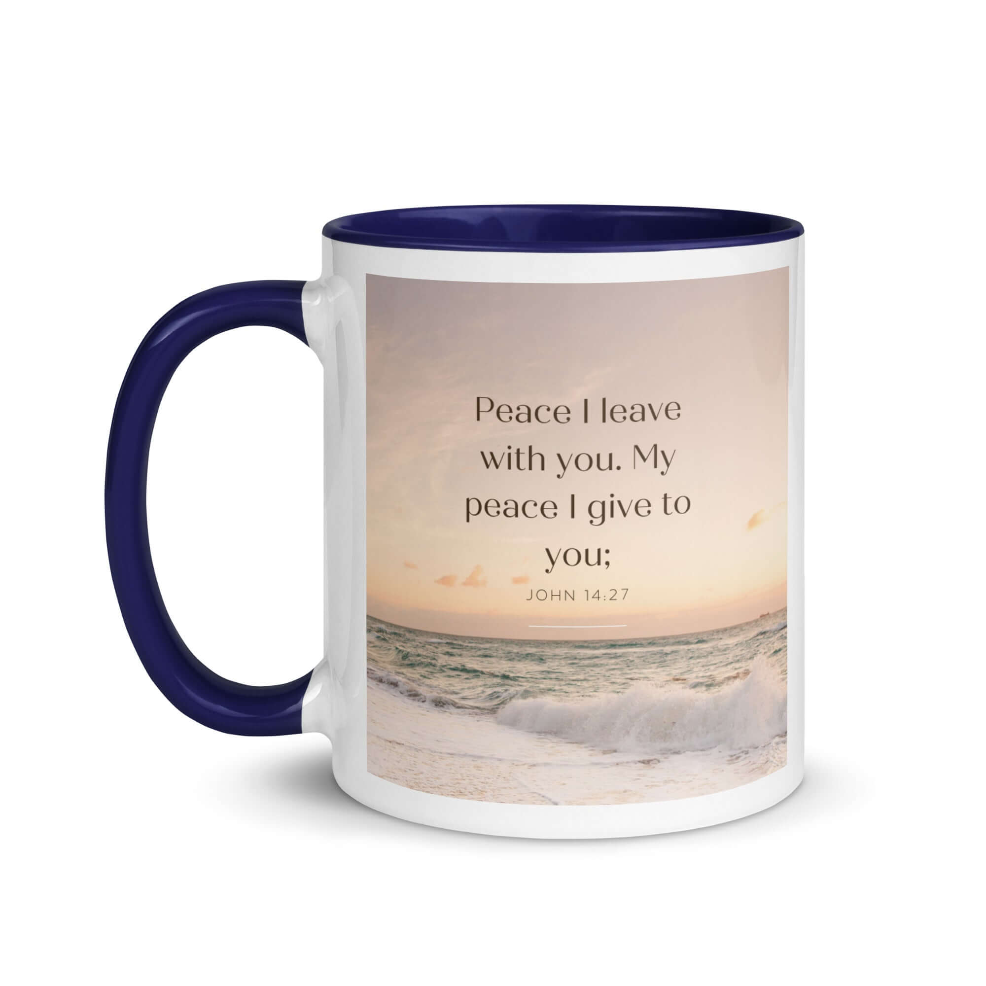 John 14:27 Bible Verse, not as the White Ceramic Mug with Color Inside