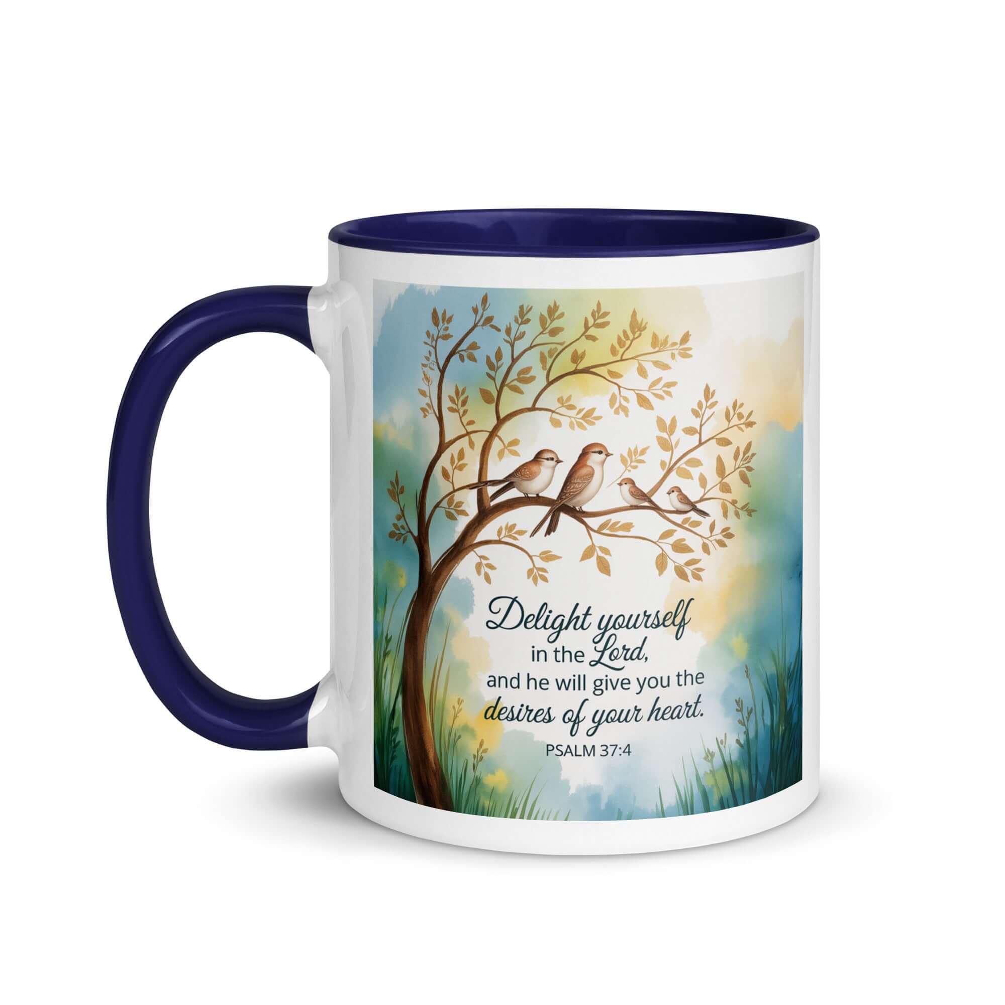 Psalm 37:4 Bible Verse, Yourself White Ceramic Mug with Color Inside