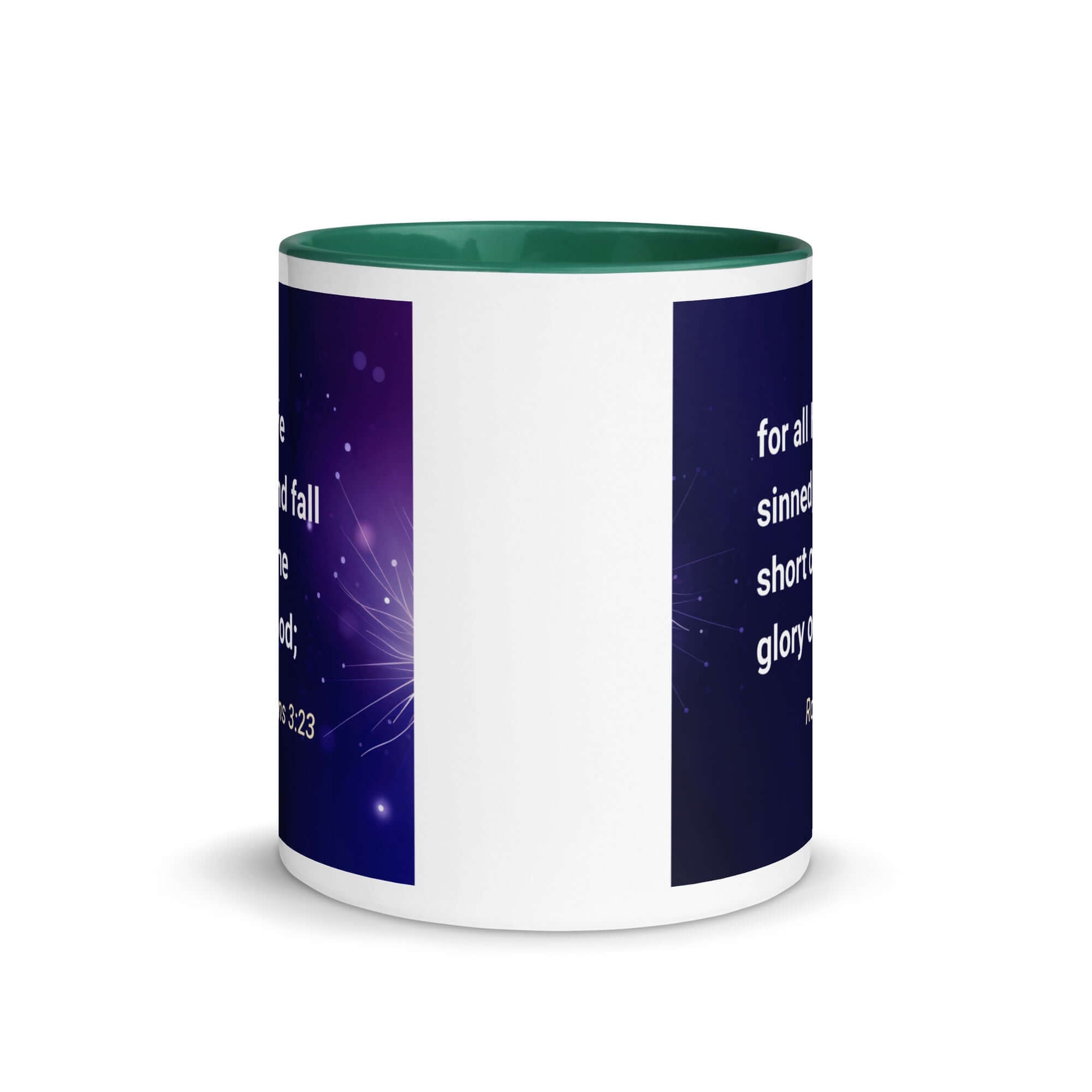 Romans 3:23 Bible Verse, all have sinned White Ceramic Mug with Color Inside