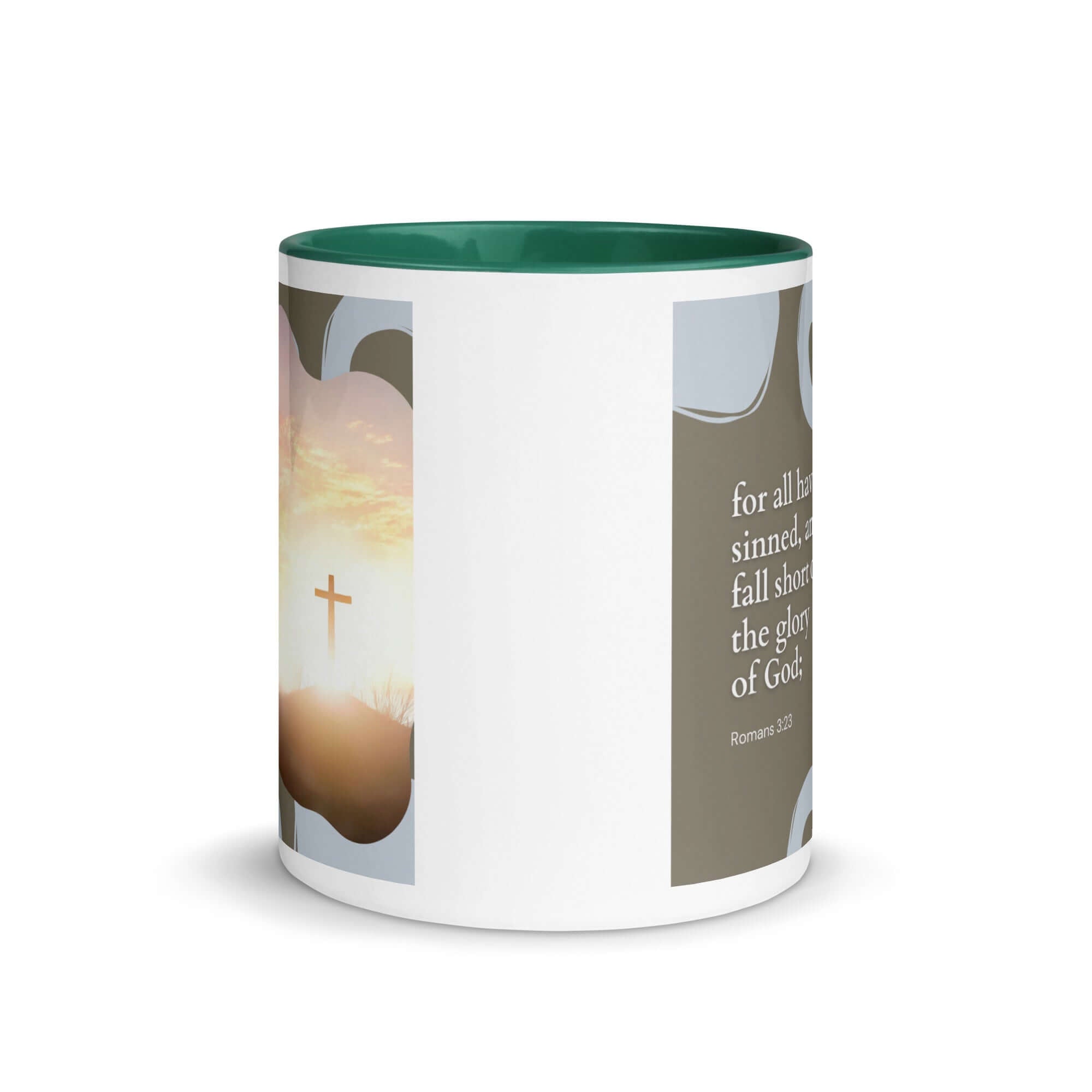 Romans 3:23 Bible Verse, the glory White Ceramic Mug with Color Inside