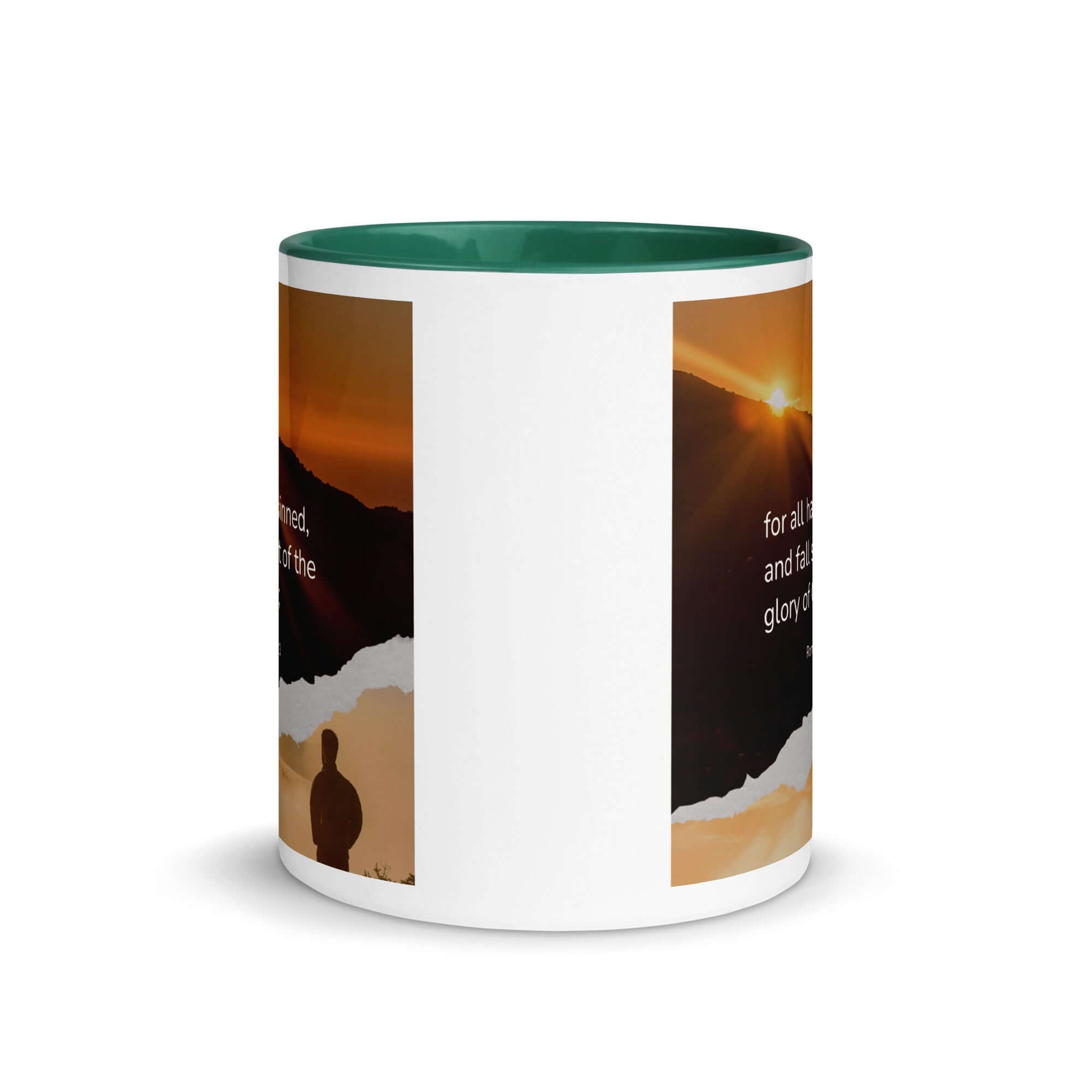 Romans 3:23 Bible Verse, of God White Ceramic Mug with Color Inside