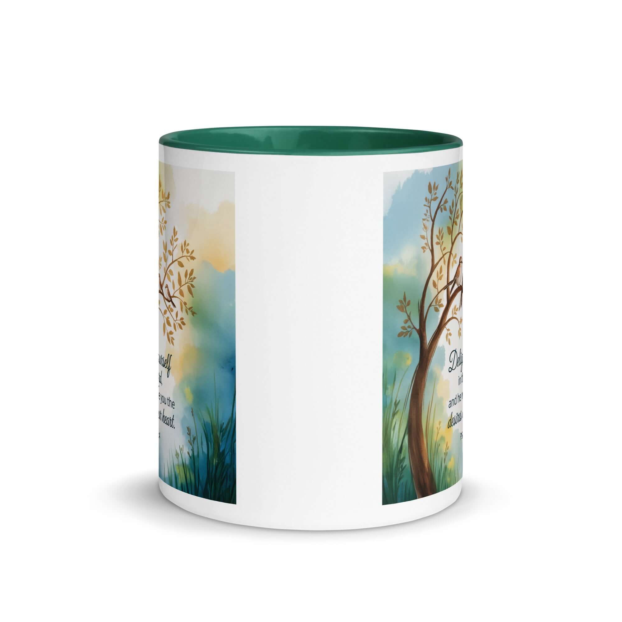 Psalm 37:4 Bible Verse, Yourself White Ceramic Mug with Color Inside