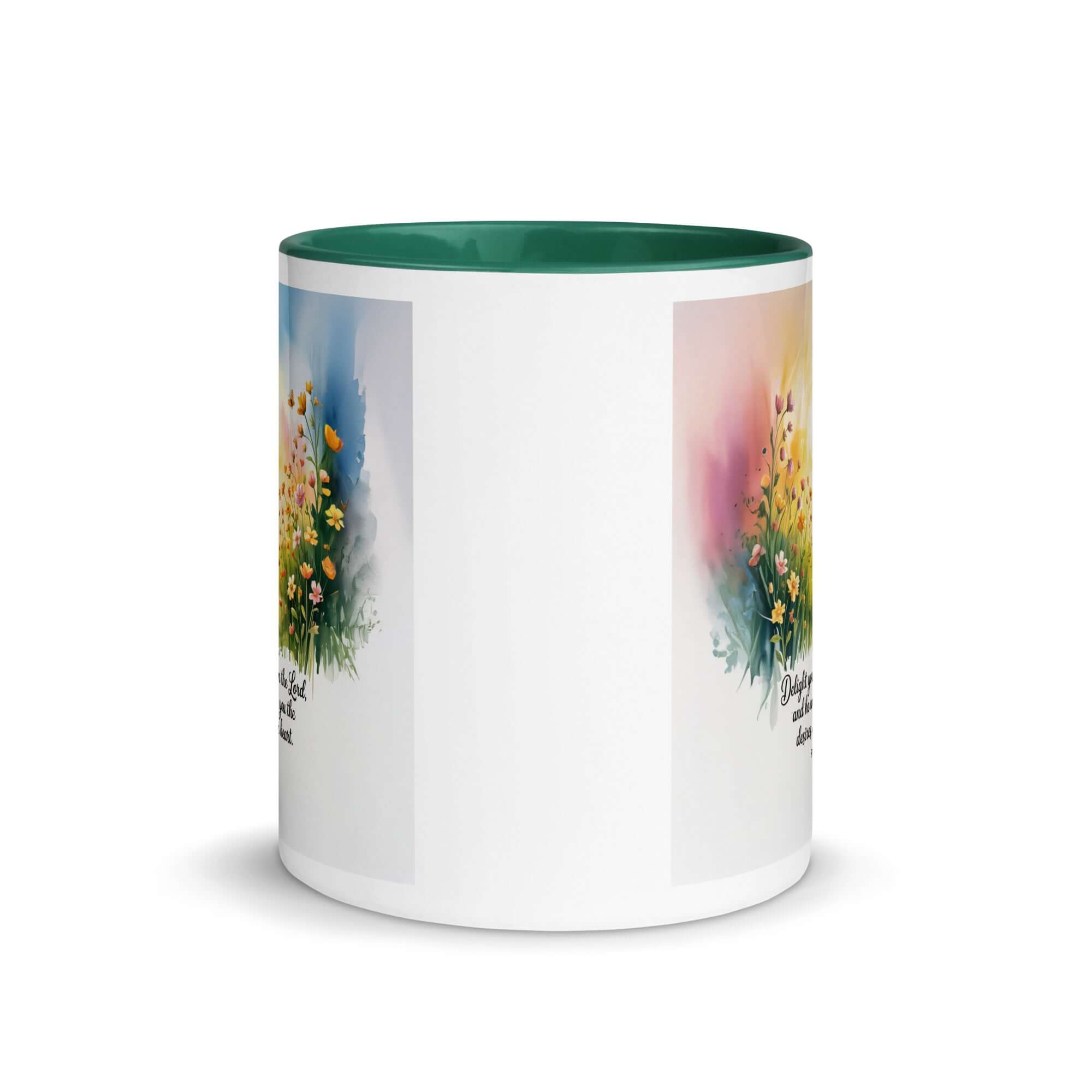 Psalm 37:4 Bible Verse, will give White Ceramic Mug with Color Inside