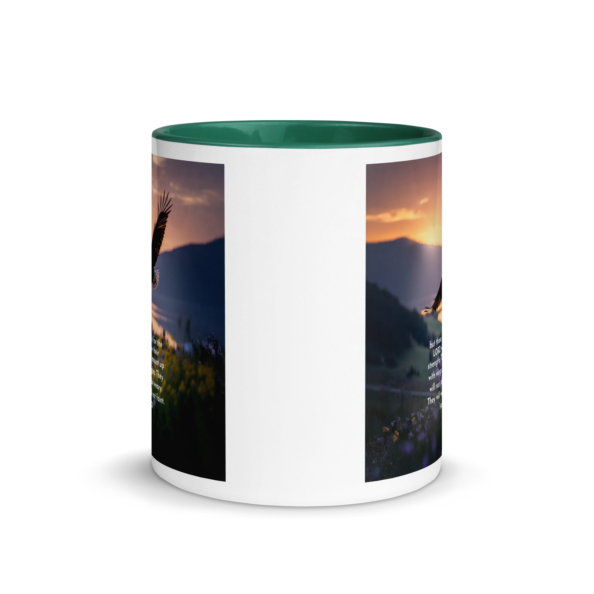 Isaiah 40:31 Bible Verse Renew Strength White Ceramic Mug with Color Inside