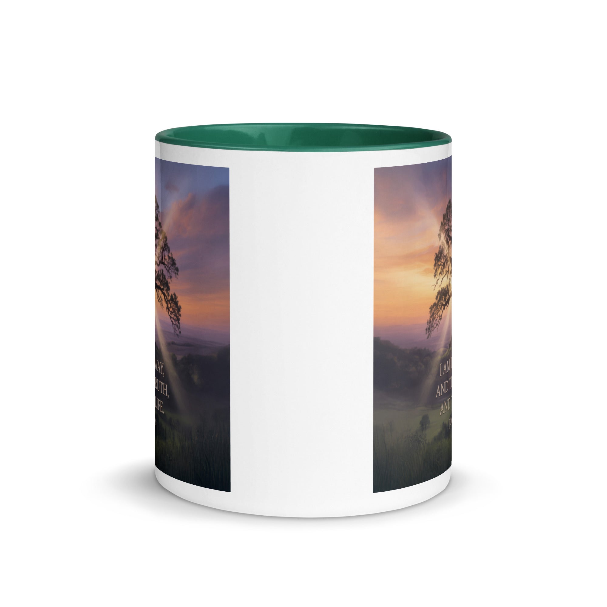 John 14:6 Bible Verse Jesus said White Ceramic Mug with Color Inside