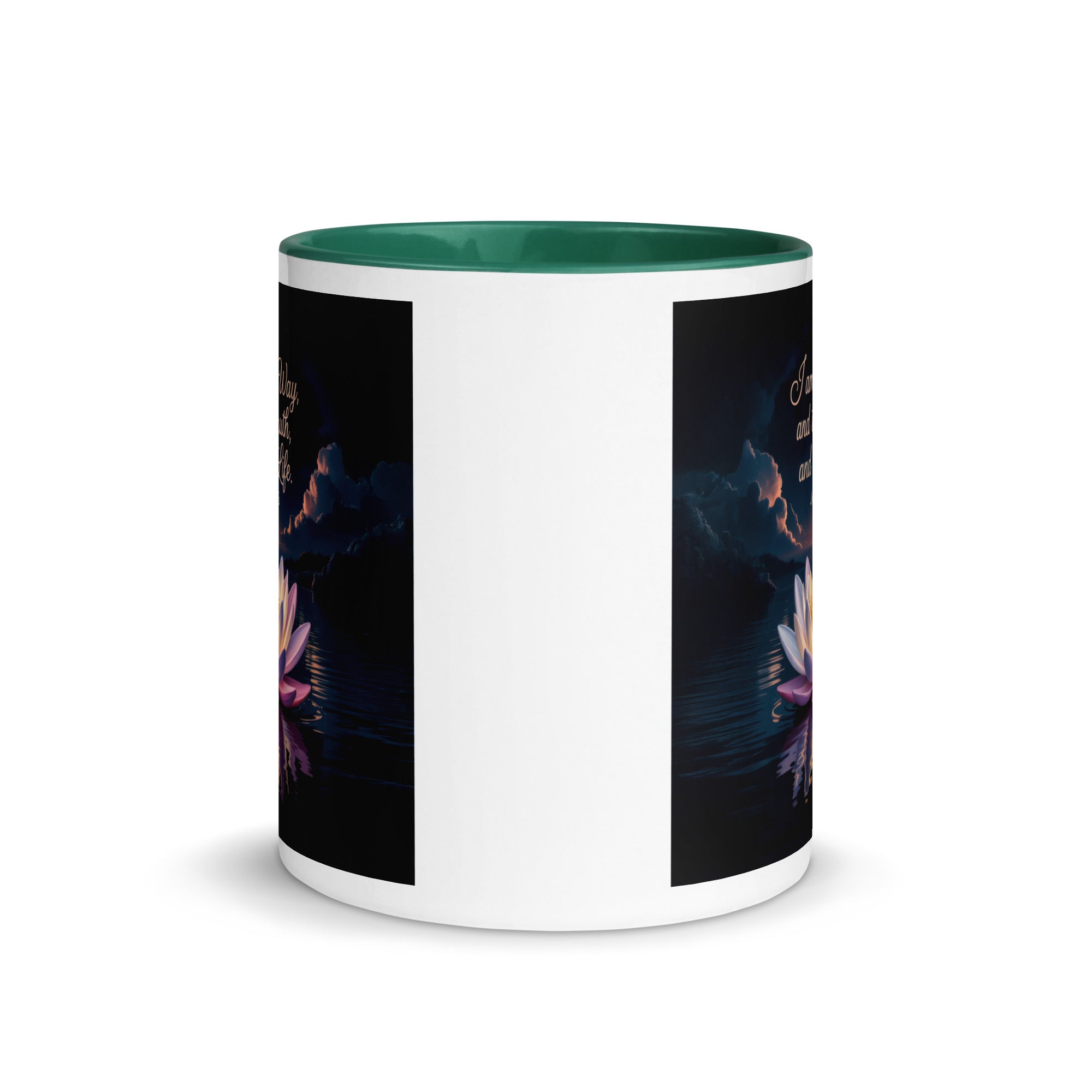 John 14:6 Bible Verse The Way White Ceramic Mug with Color Inside