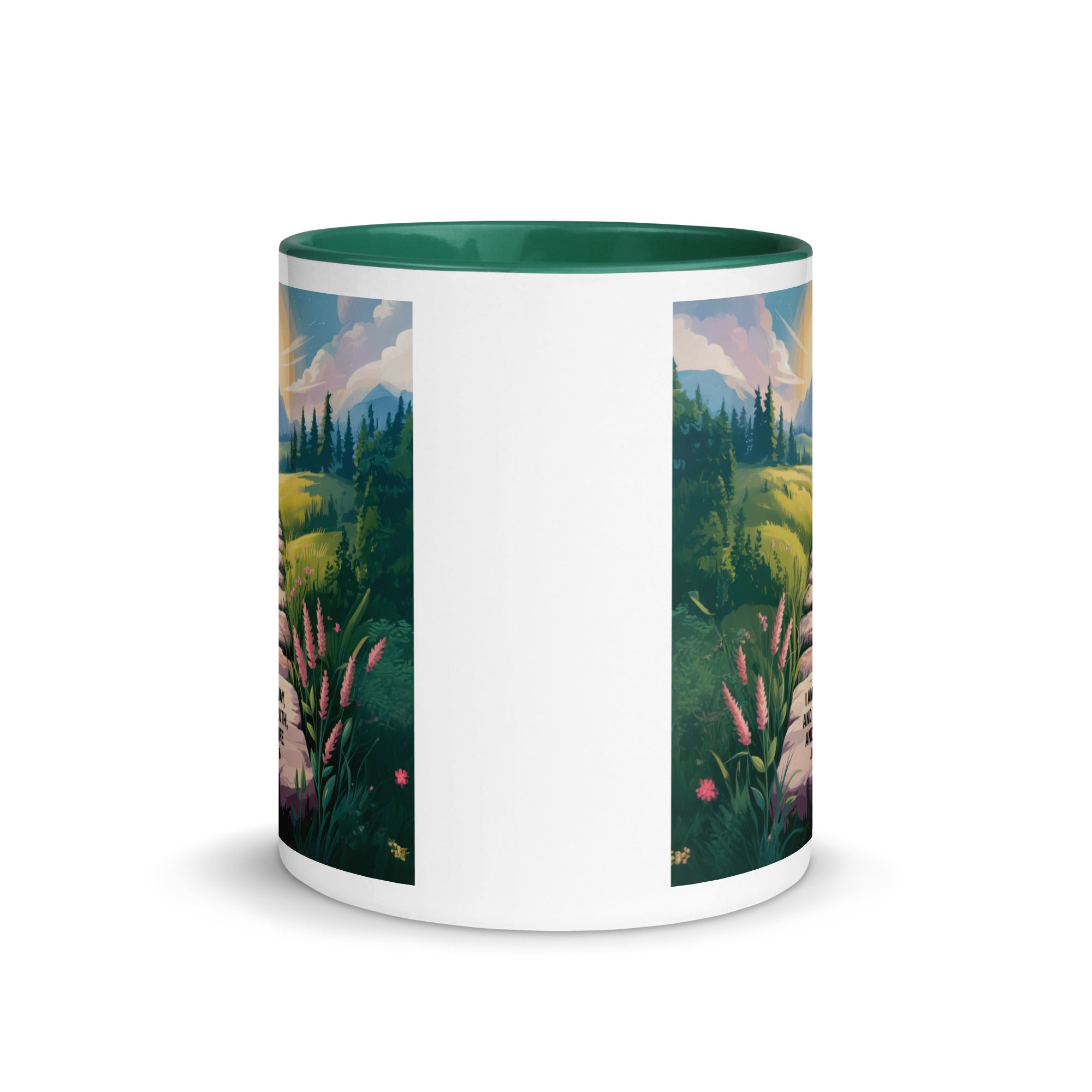 John 14:6 Bible Verse The Truth White Ceramic Mug with Color Inside