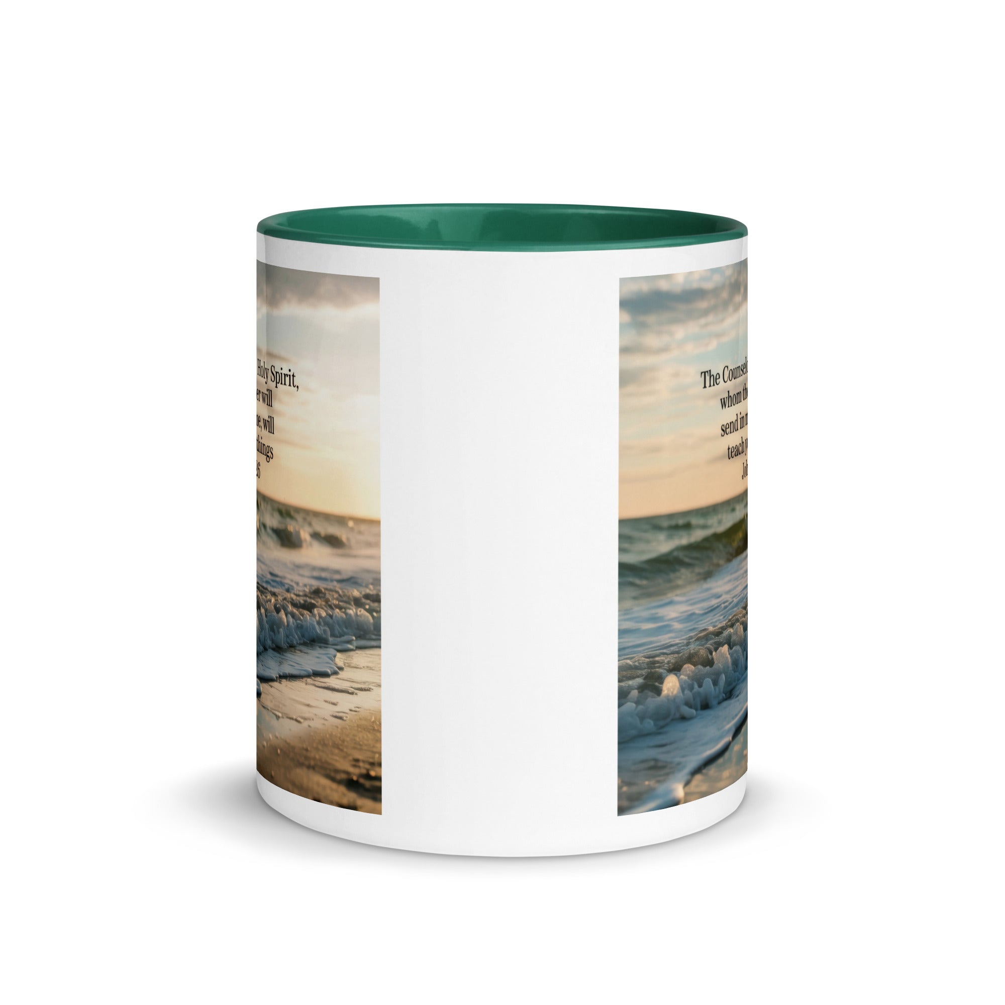 John 14:26 Bible Verse You All White Ceramic Mug with Color Inside