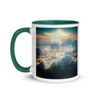 Ephesians 6:10 Bible Verse, be strong in the Lord White Ceramic Mug with Color Inside