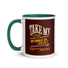 Matthew 11:29-30 Bible Verse, learn from me White Ceramic Mug with Color Inside