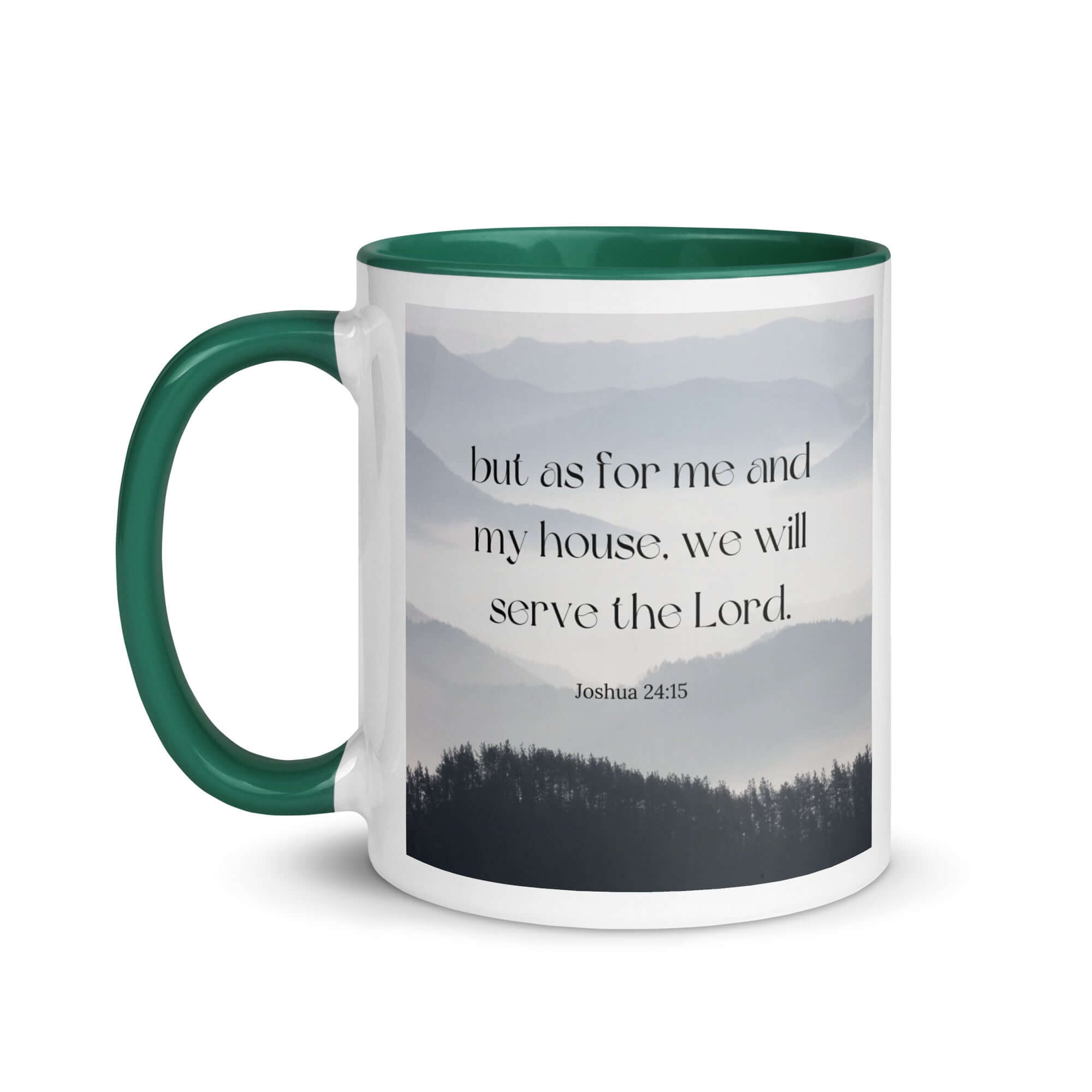 Joshua 24:15 Bible Verse, whom you White Ceramic Mug with Color Inside