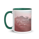 John 14:27 Bible Verse, I give you White Ceramic Mug with Color Inside