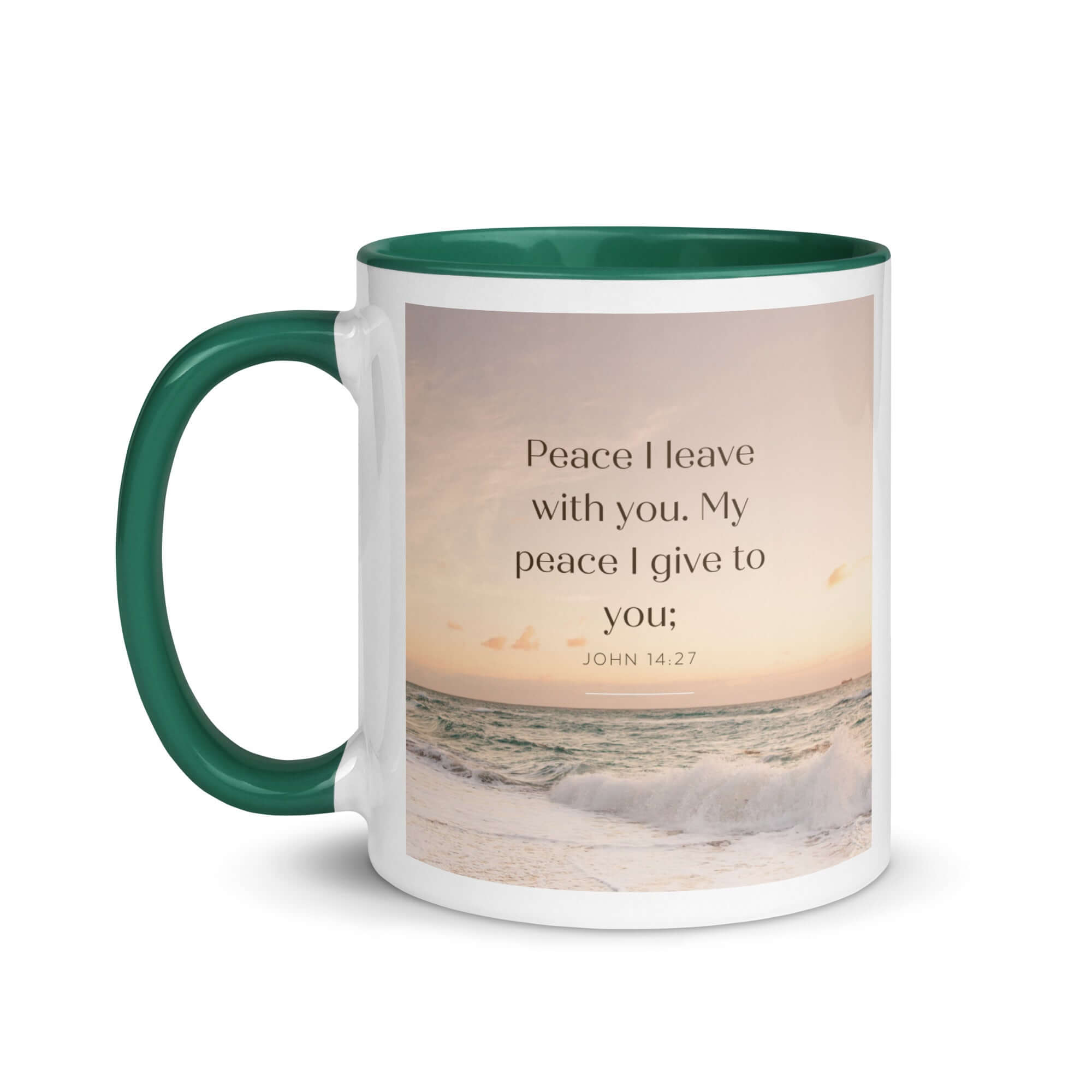 John 14:27 Bible Verse, not as the White Ceramic Mug with Color Inside