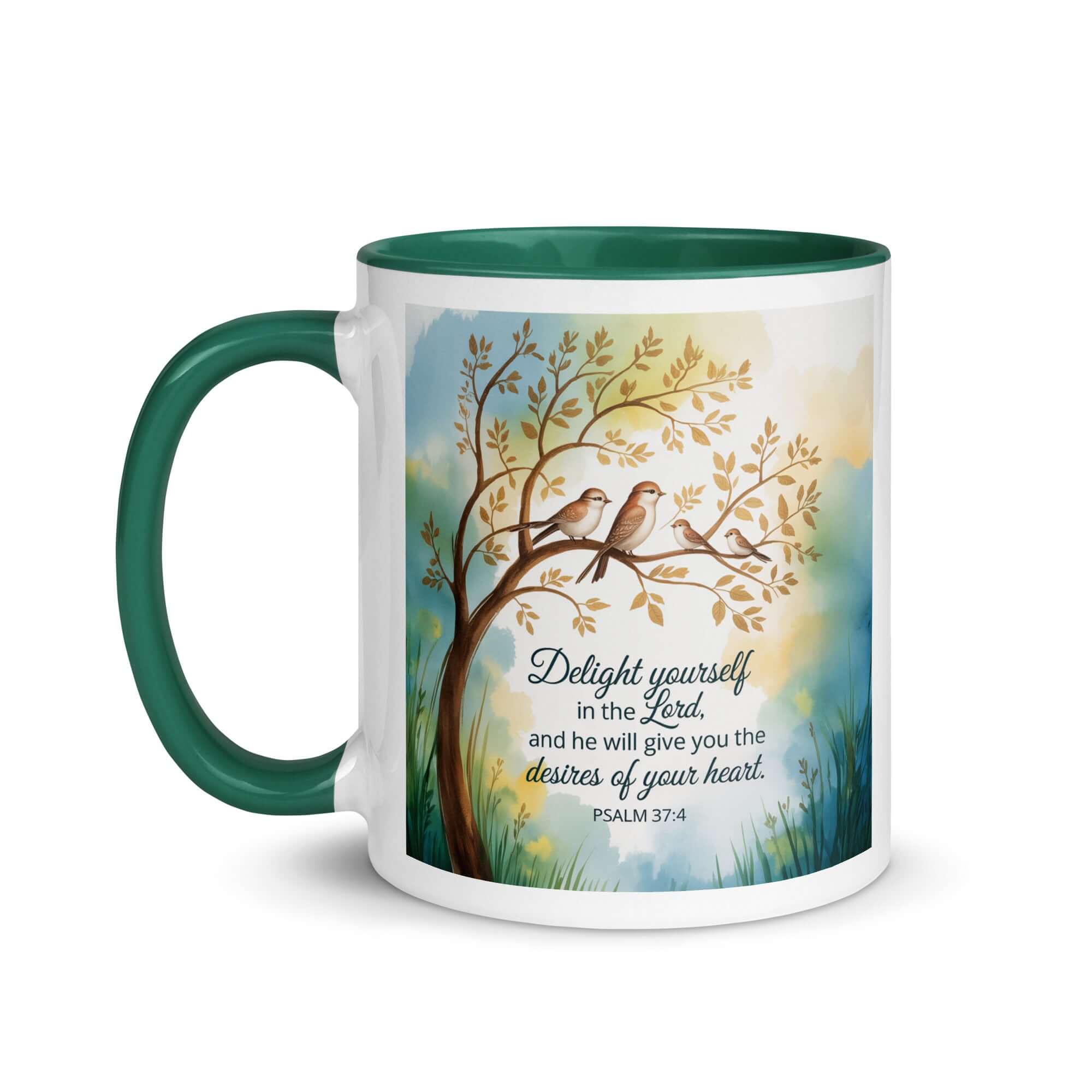 Psalm 37:4 Bible Verse, Yourself White Ceramic Mug with Color Inside