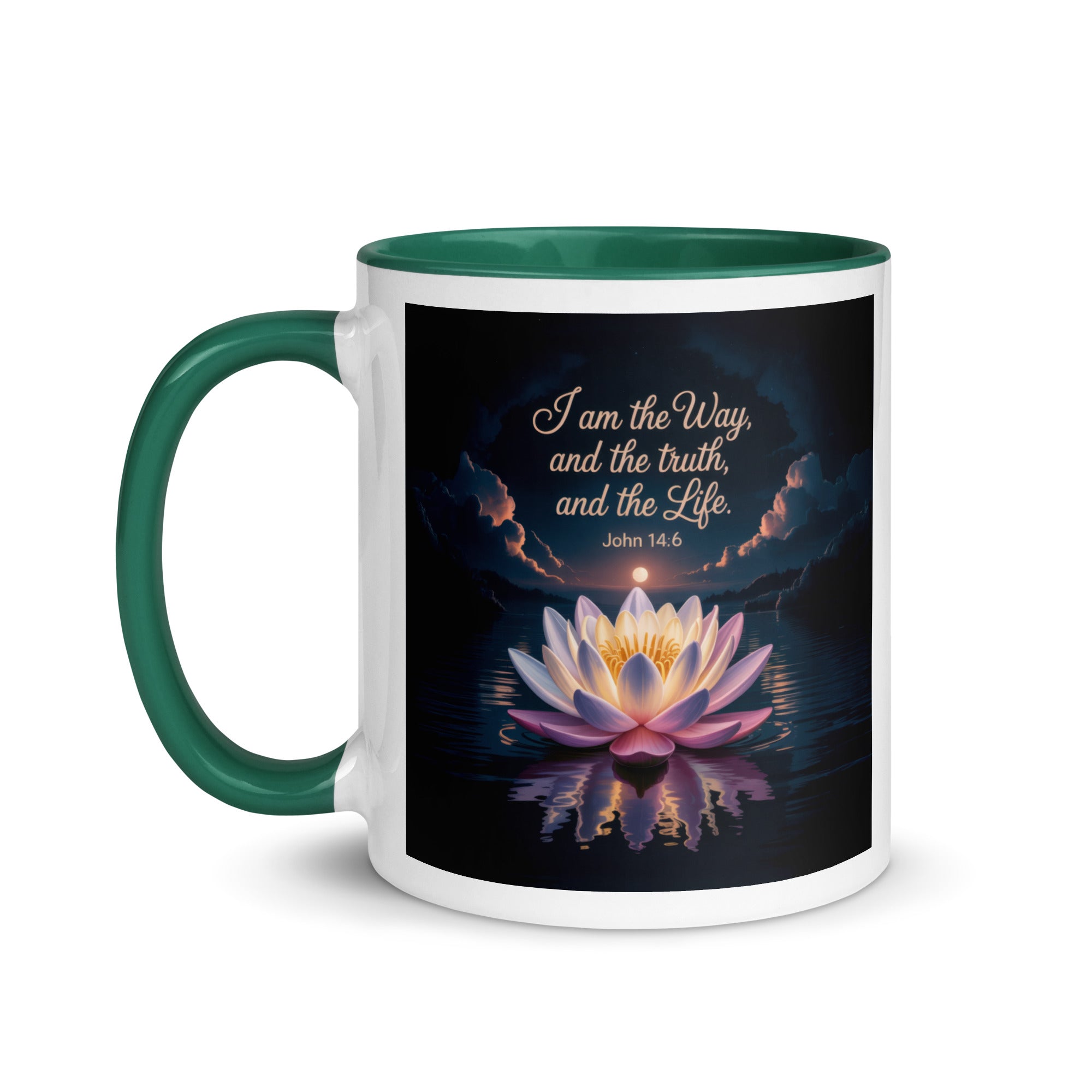 John 14:6 Bible Verse The Way White Ceramic Mug with Color Inside