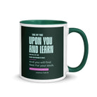 Matthew 11:29-30 Bible Verse, I am gentle White Ceramic Mug with Color Inside Dark green 11 oz