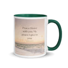 John 14:27 Bible Verse, not as the White Ceramic Mug with Color Inside Dark green 11 oz