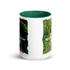 Revelation 3:20 Bible Verse, Garden Doorway White Ceramic Mug with Color Inside