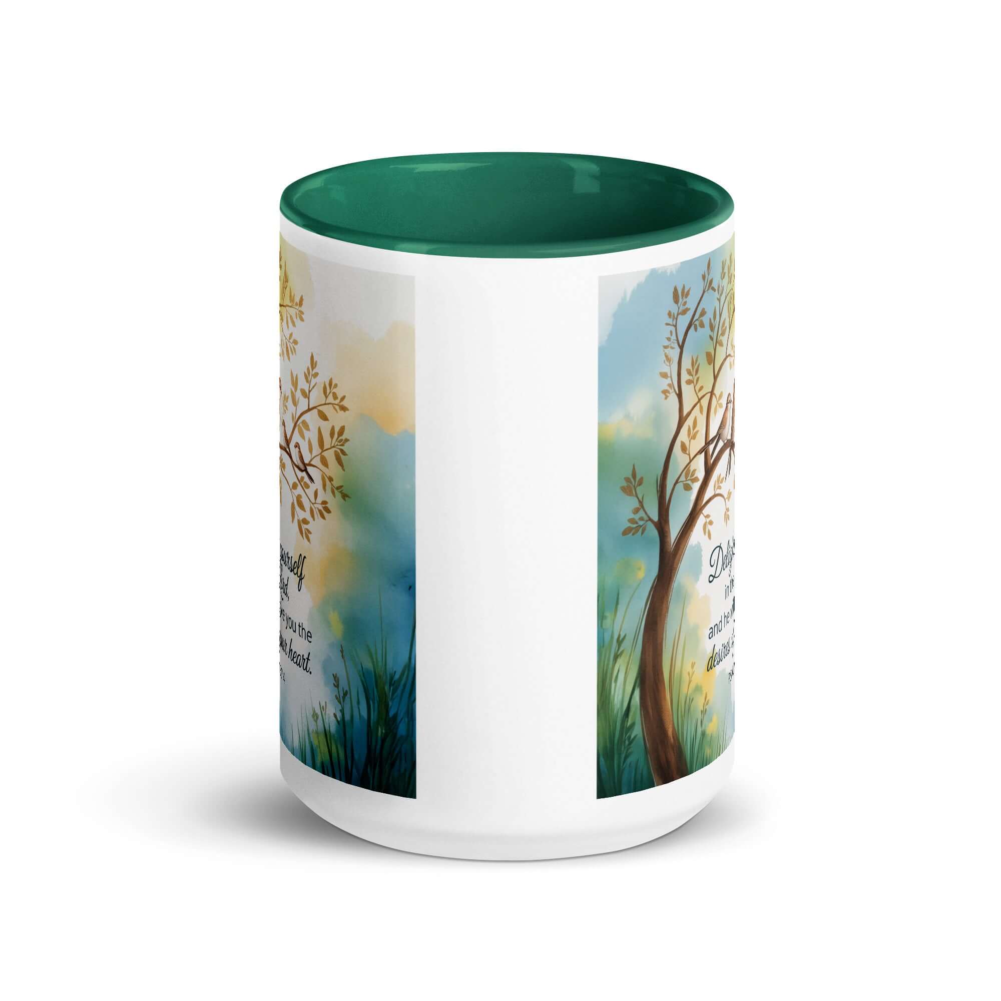 Psalm 37:4 Bible Verse, Yourself White Ceramic Mug with Color Inside