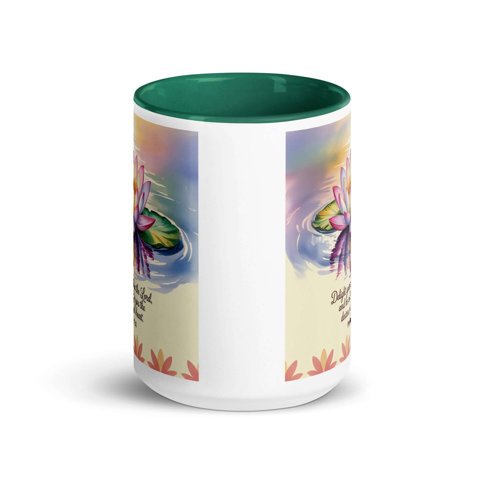 Psalm 37:4 Bible Verse, the Lord White Ceramic Mug with Color Inside