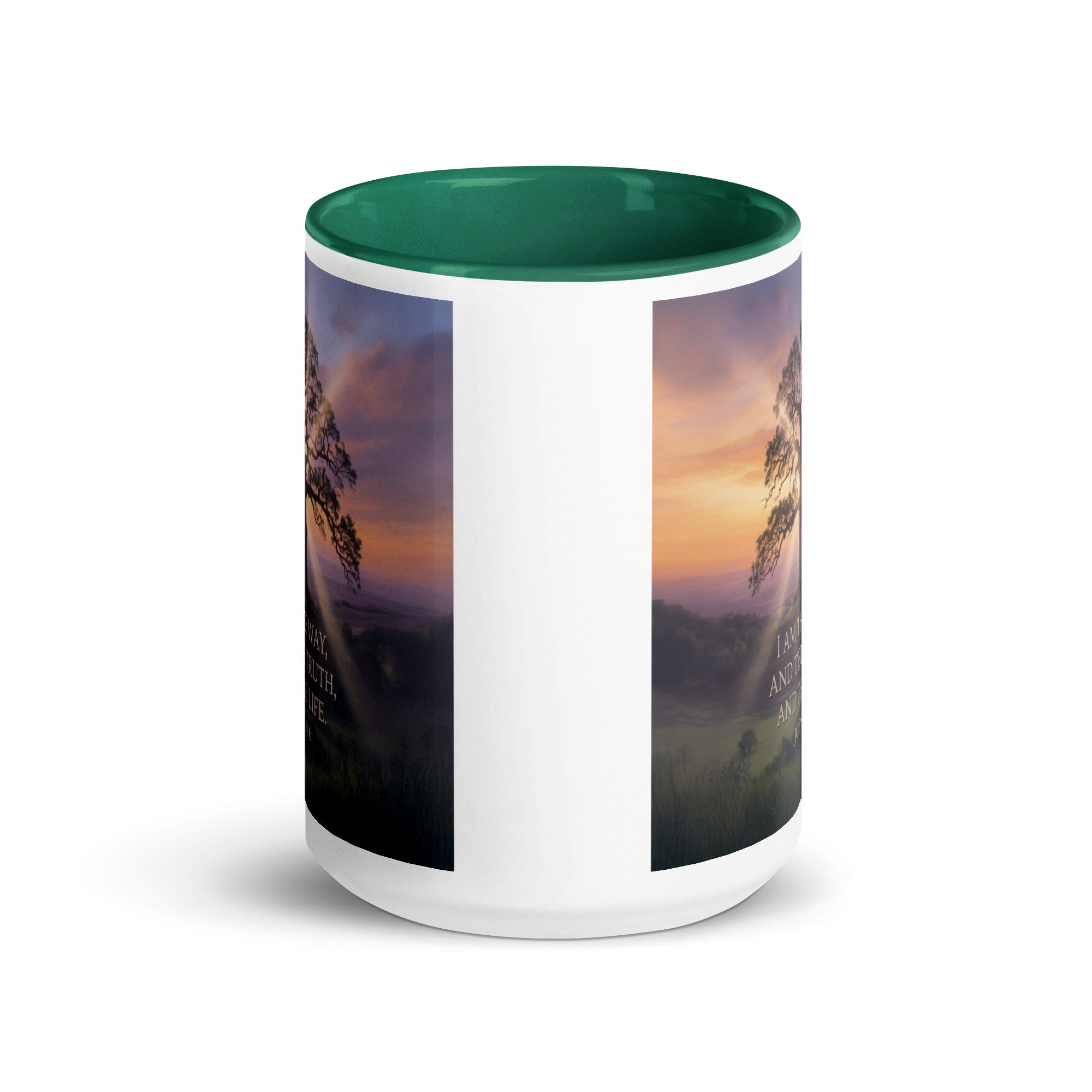 John 14:6 Bible Verse Jesus said White Ceramic Mug with Color Inside