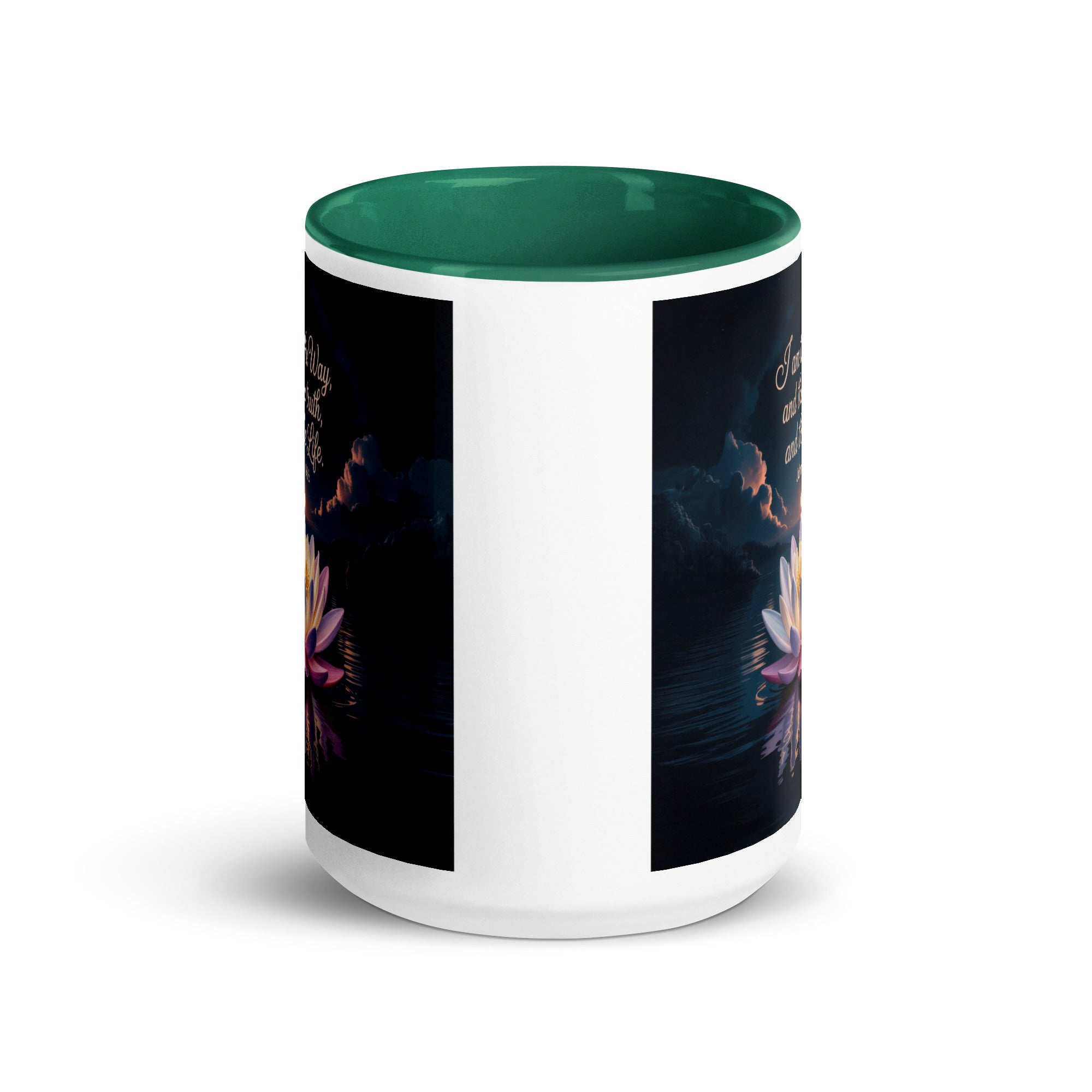 John 14:6 Bible Verse The Way White Ceramic Mug with Color Inside